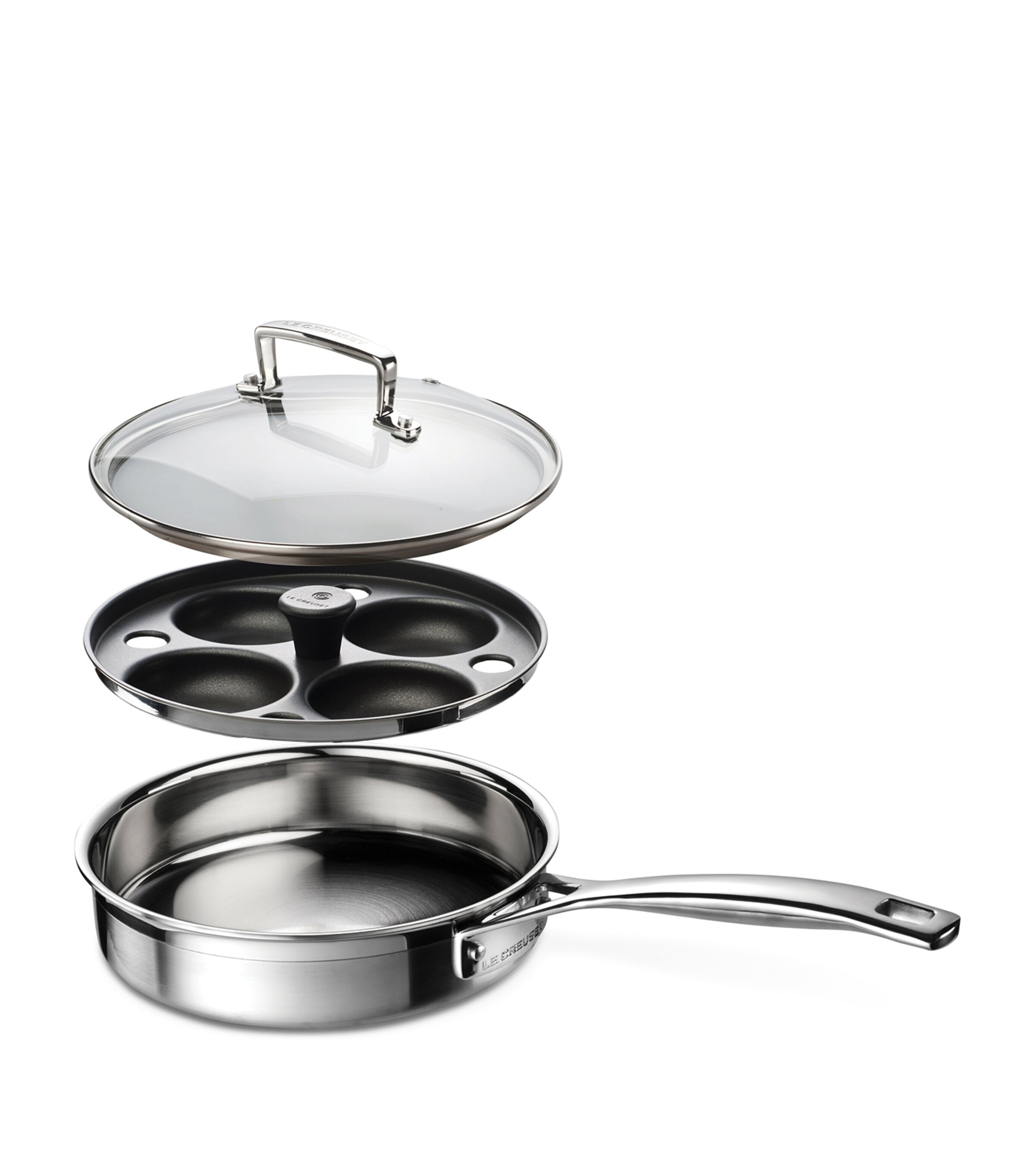 3-Ply Stainless Steel Sauté Pan with Poaching Insert (20cm) STEEL Image 2