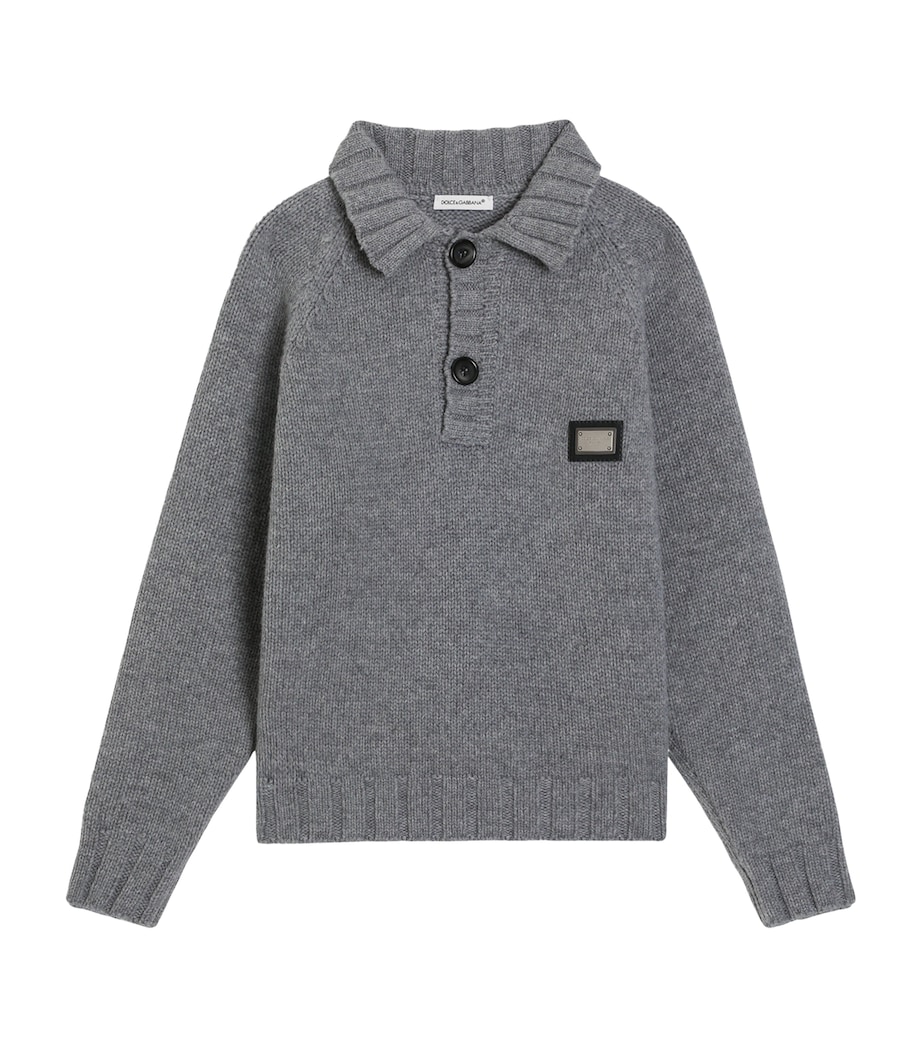 Wool-Cashmere Polo Sweater (8-12 Years) S8291-MELANGE G Image 1