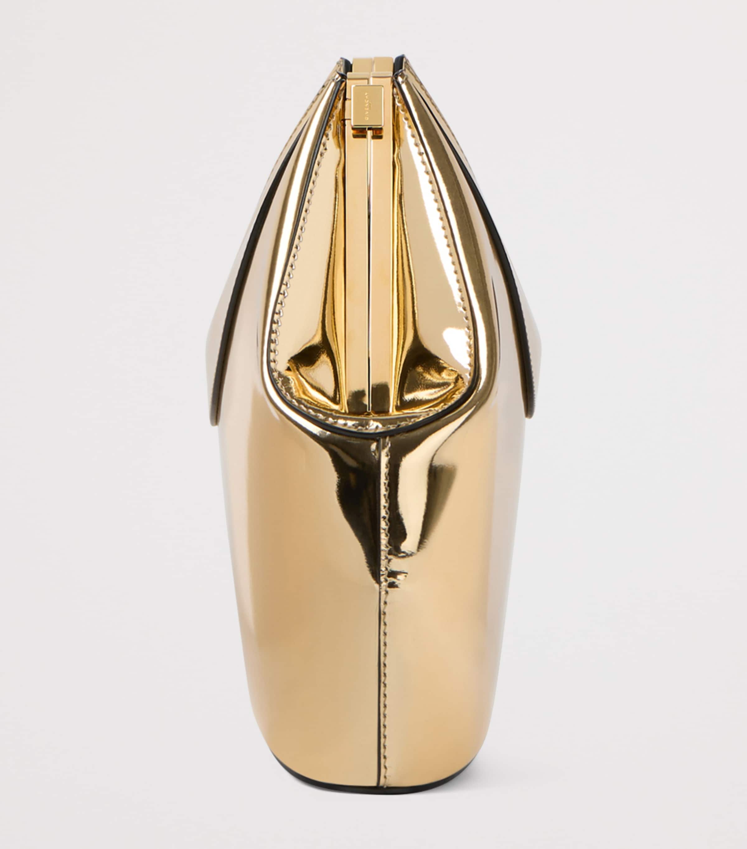 Leather Facet Clutch Bag GOLDEN Image 2