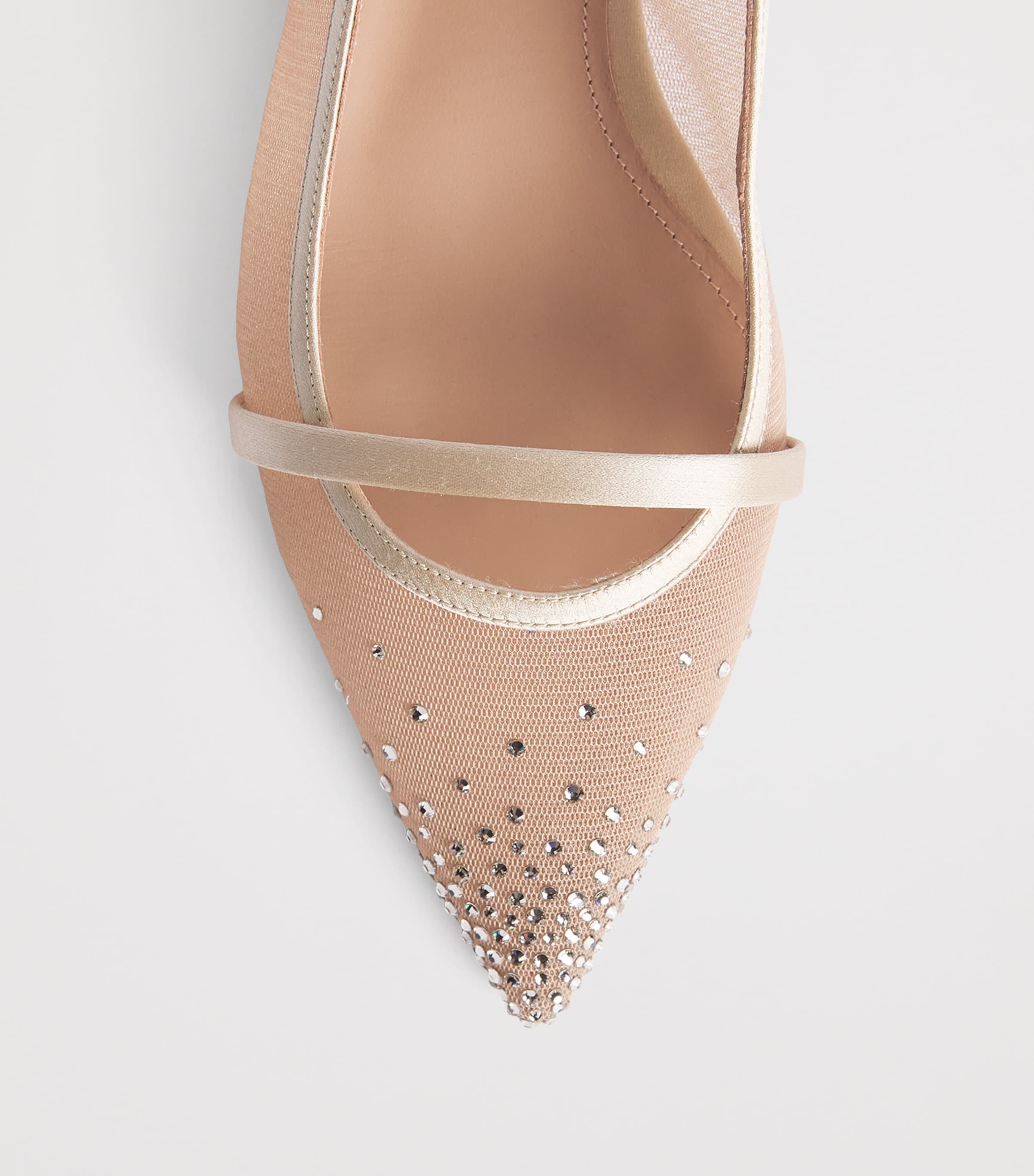Malone Souliers Embellished Mesh Maureen Mules Beige Image 6