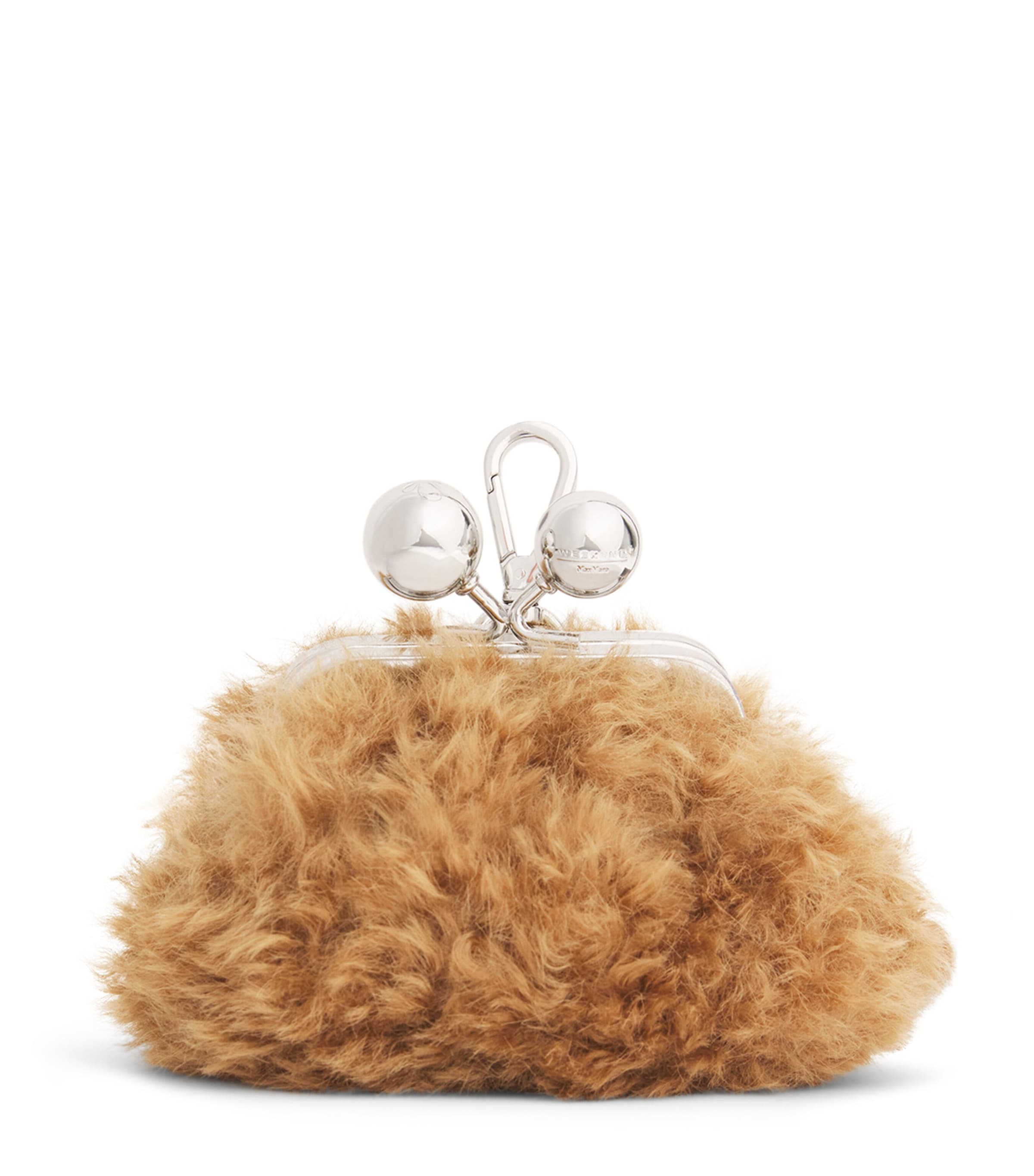 Weekend Max Mara Faux Fur Pasticcino Nano Bag In Pink