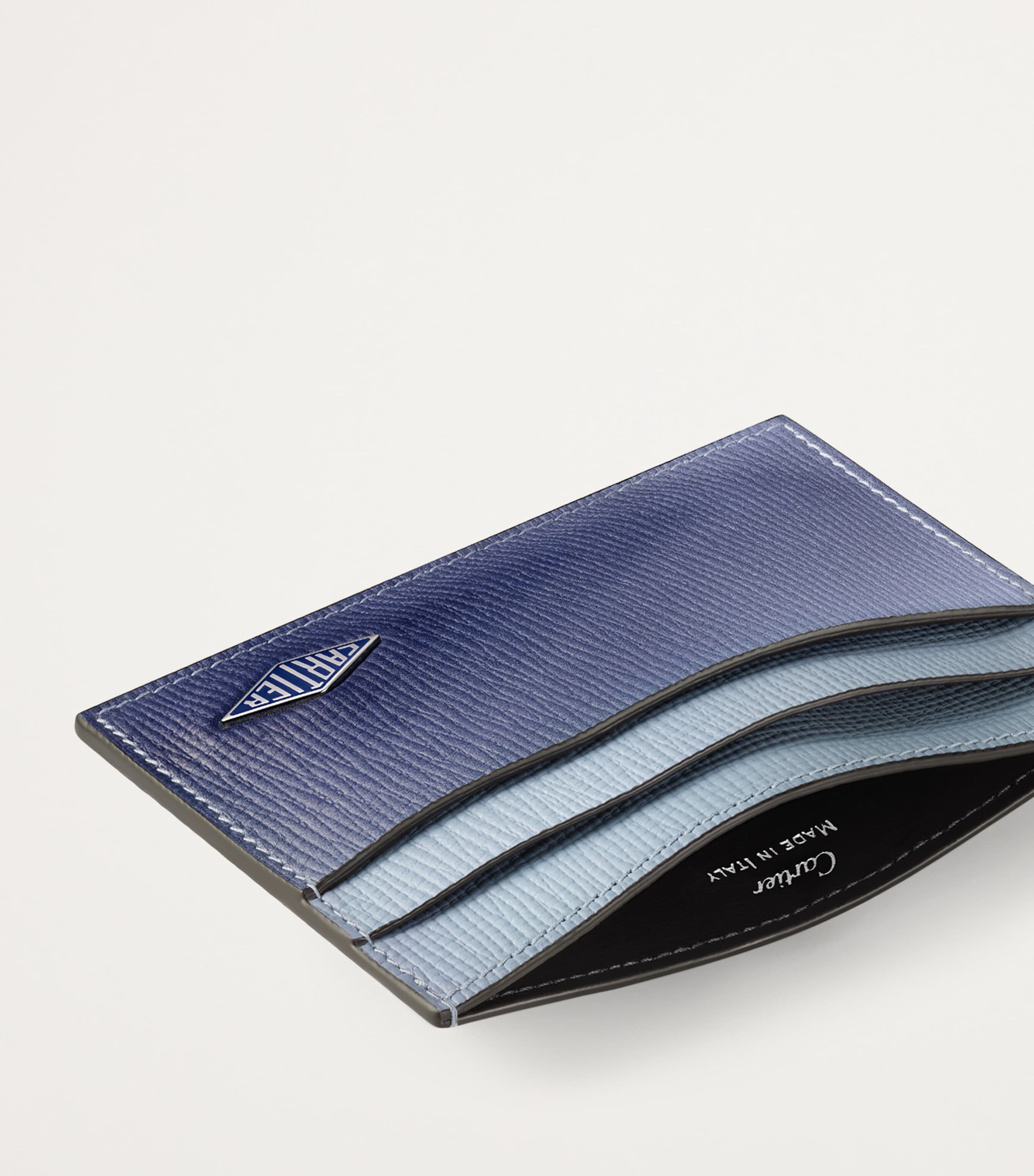 Leather Losange Card Holder BLUE Image 4