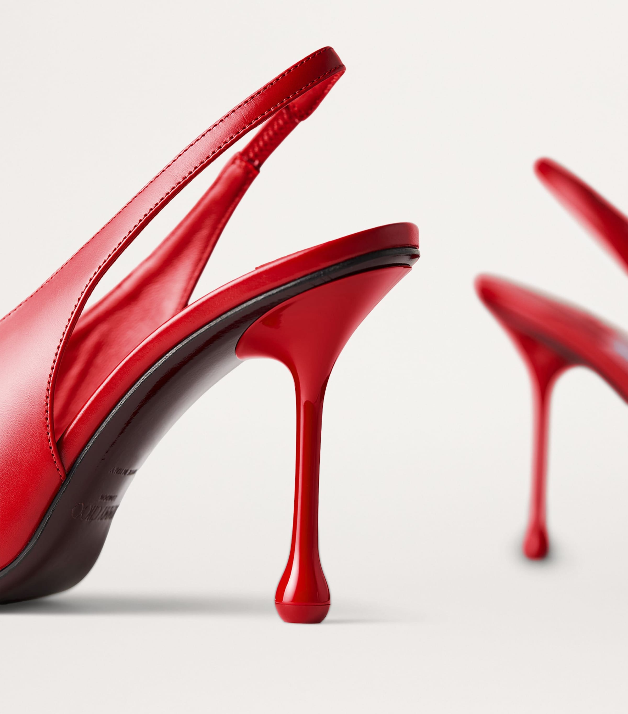 Isa 95 Leather Slingback Pumps RUBY RED Image 5