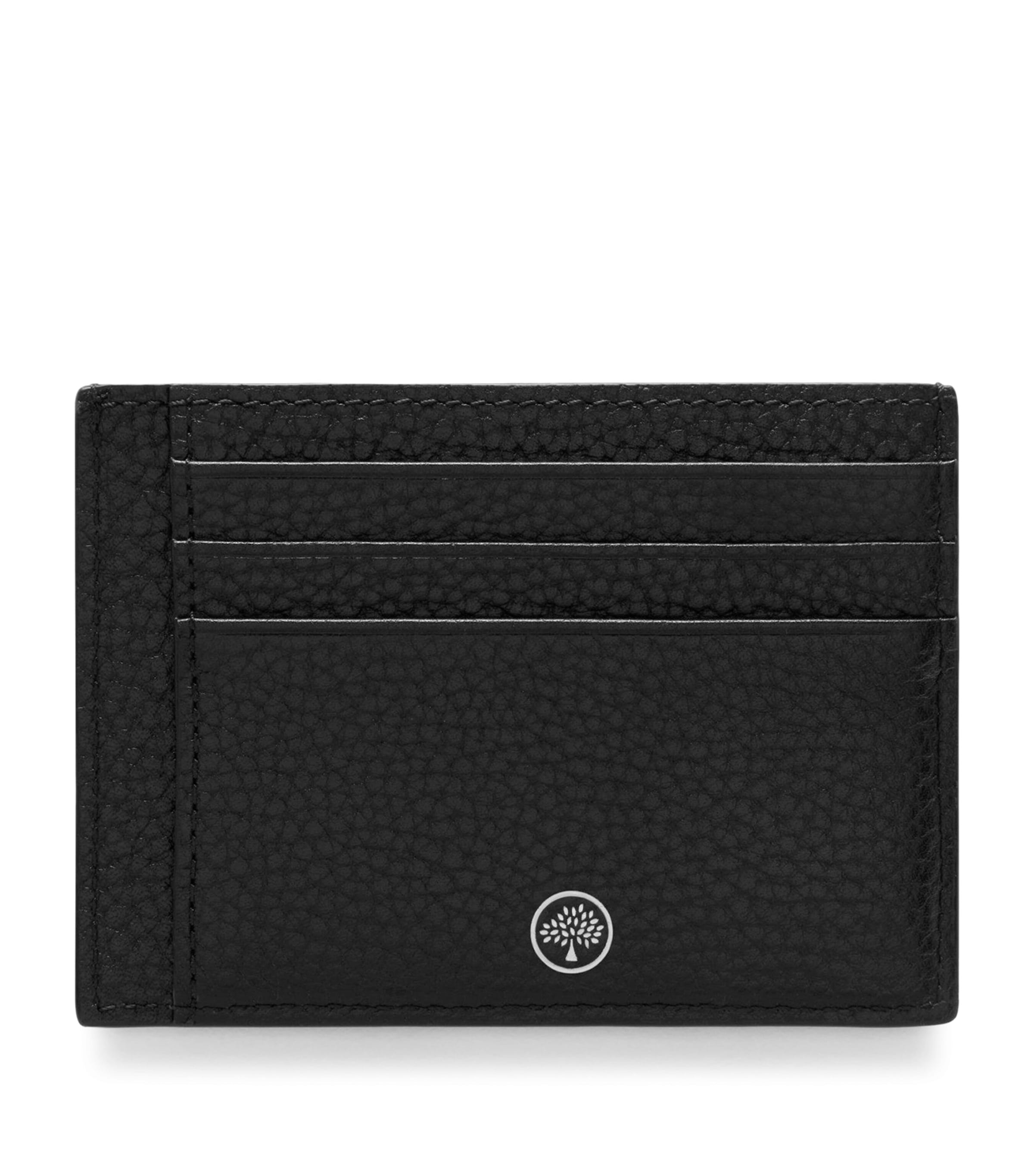 Grained Leather Card Holder BLACK Image 2