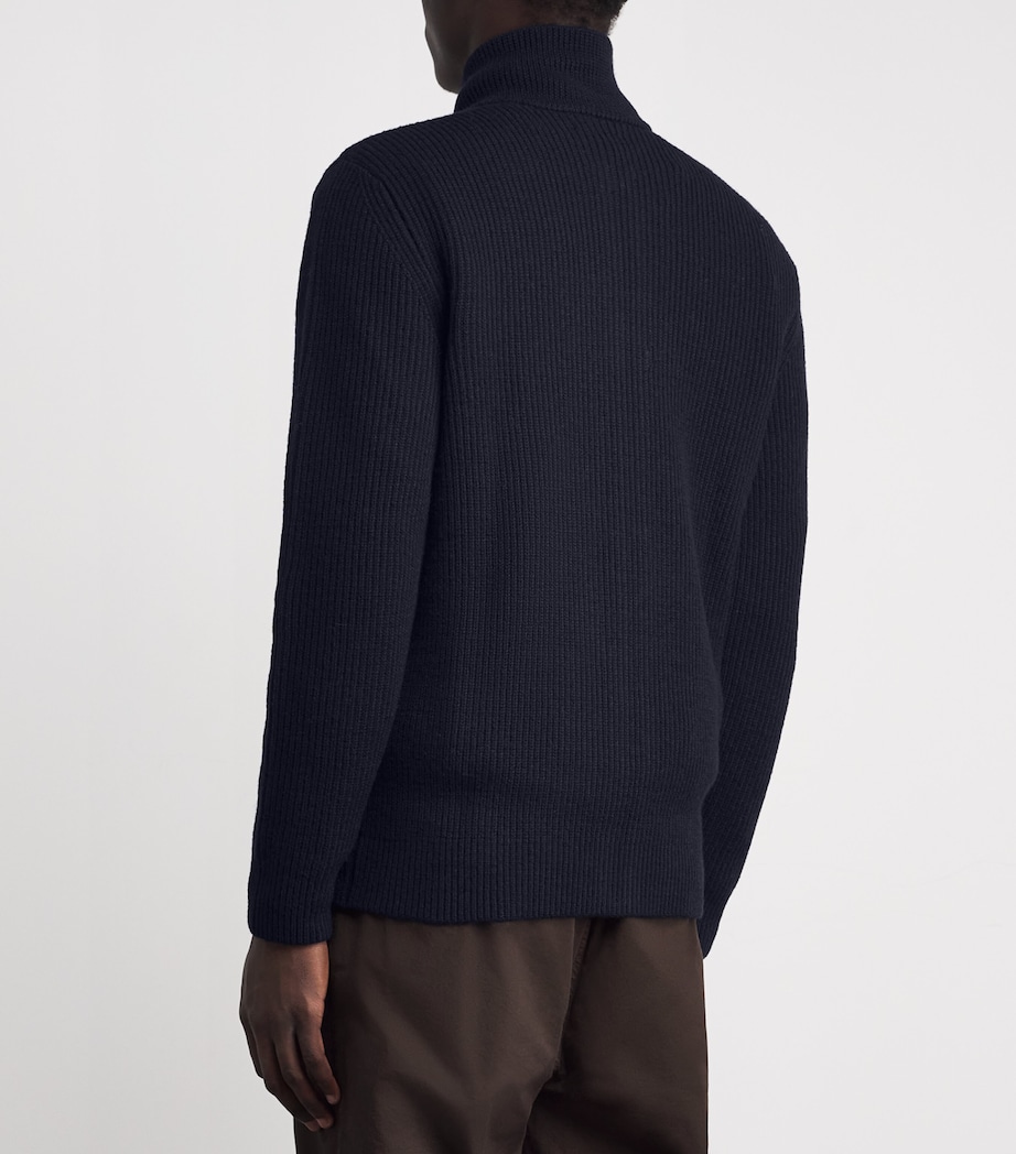 Wool Rib-Knit Hagan Jacket DARK NAVY Image 4