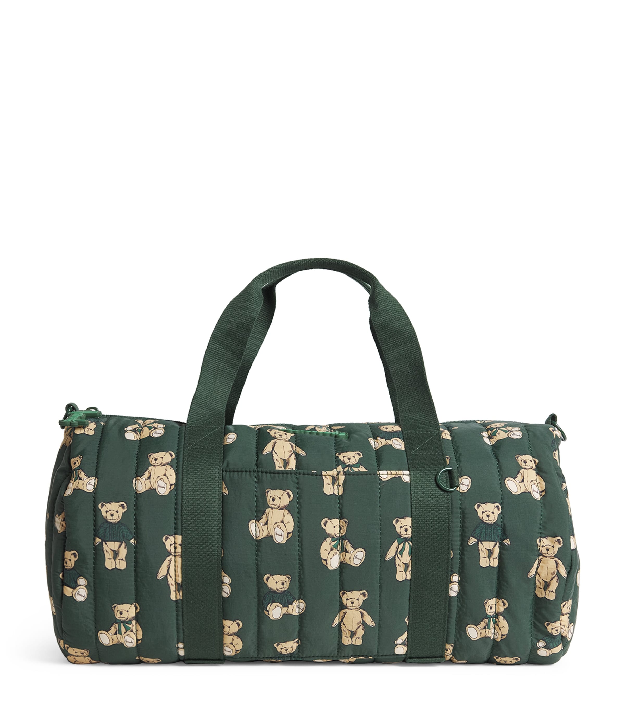 Harrods Quilted Henry Bear Duffle Bag In White