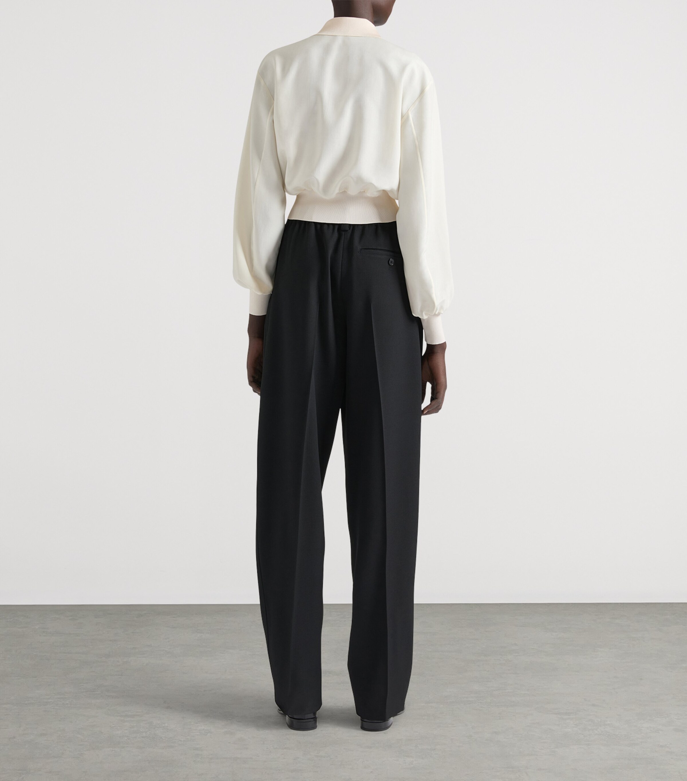 Silk Polo Shirt ECRU Image 3