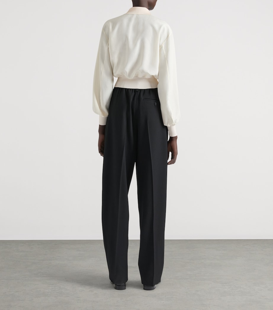 Silk Polo Shirt ECRU Image 3