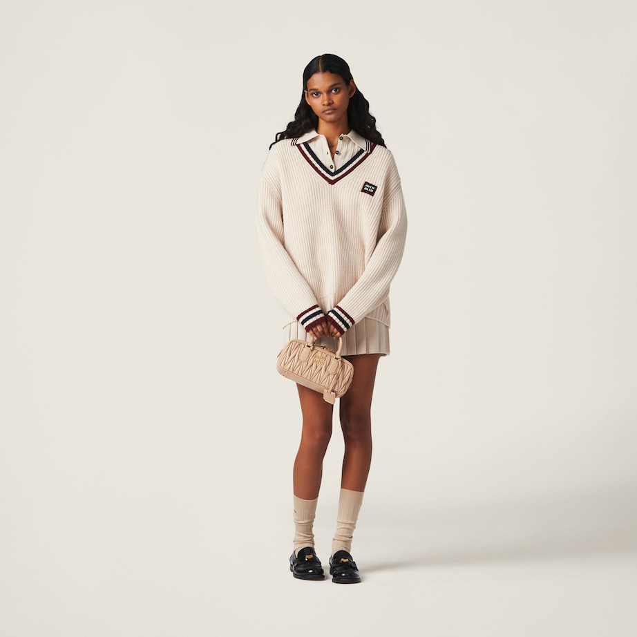 Miu Miu Womens Cashmere Knitted Polo Top Image 2