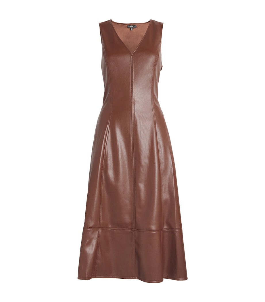PAIGE Brown Faux Leather Fiorella Midi Dress | Harrods US PAIGE Brown Faux Leather Fiorella Midi Dress | Harrods US
