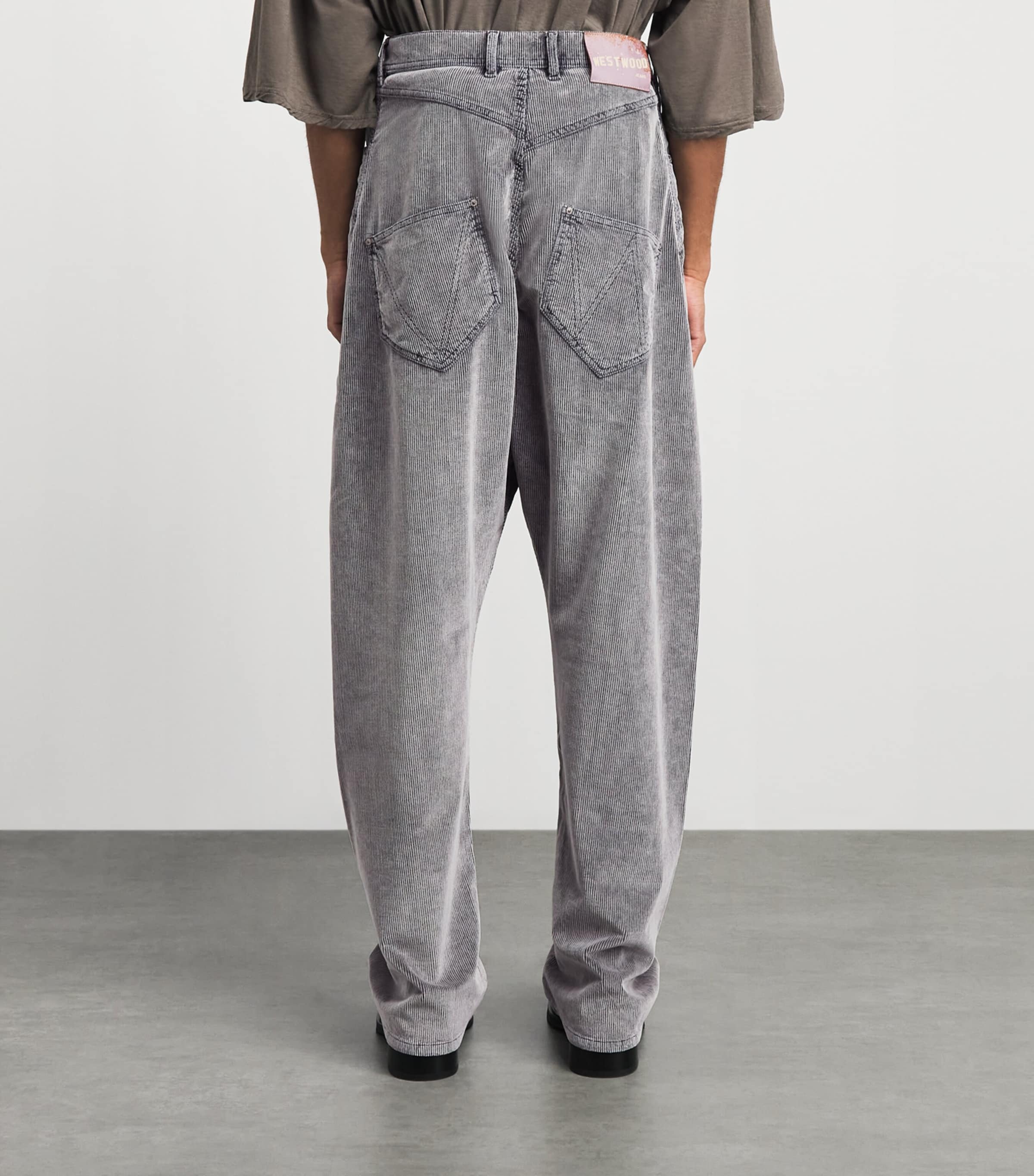 Vivienne Westwood Mens Corduroy Twisted Seam Straight Jeans Grey Image 5