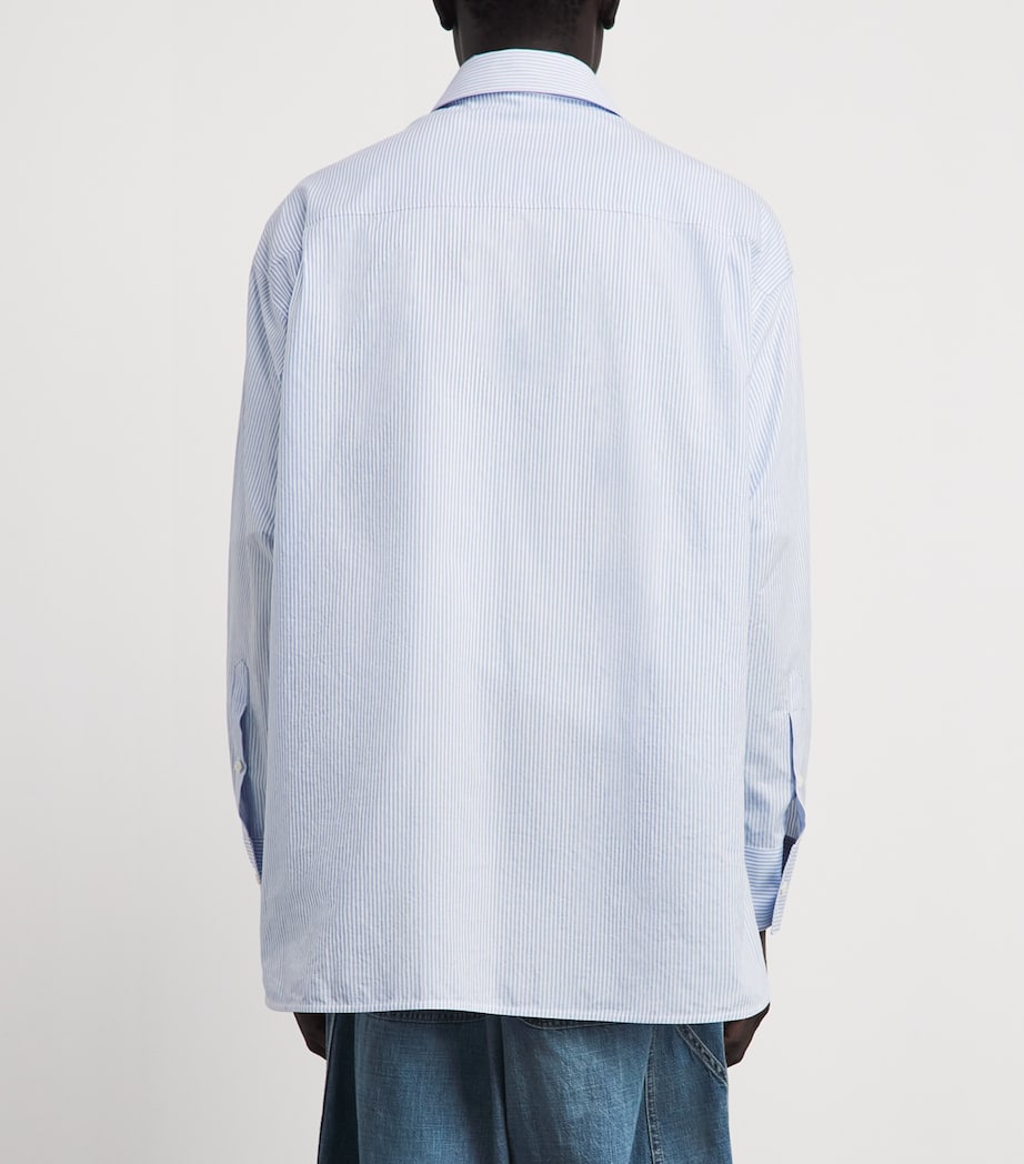 MM6 Maison Margiela Mens Cotton Poplin Stripe Shirt White/light Blue Image 5