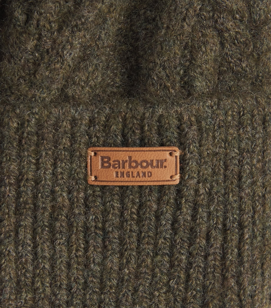 Barbour Pom-Pom Elsdon Beanie Olive Image 3