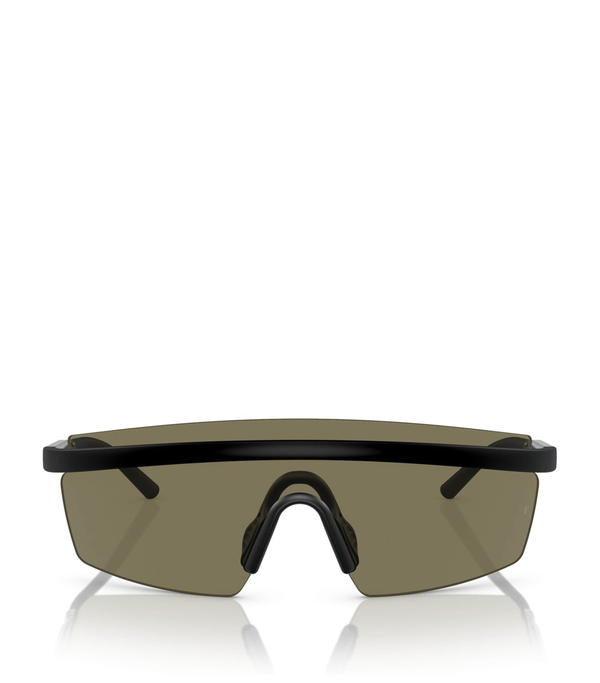 Oliver Peoples Womens Ov5556s R-4 Shield-frame Bio-nylon Sunglasses Black In Black