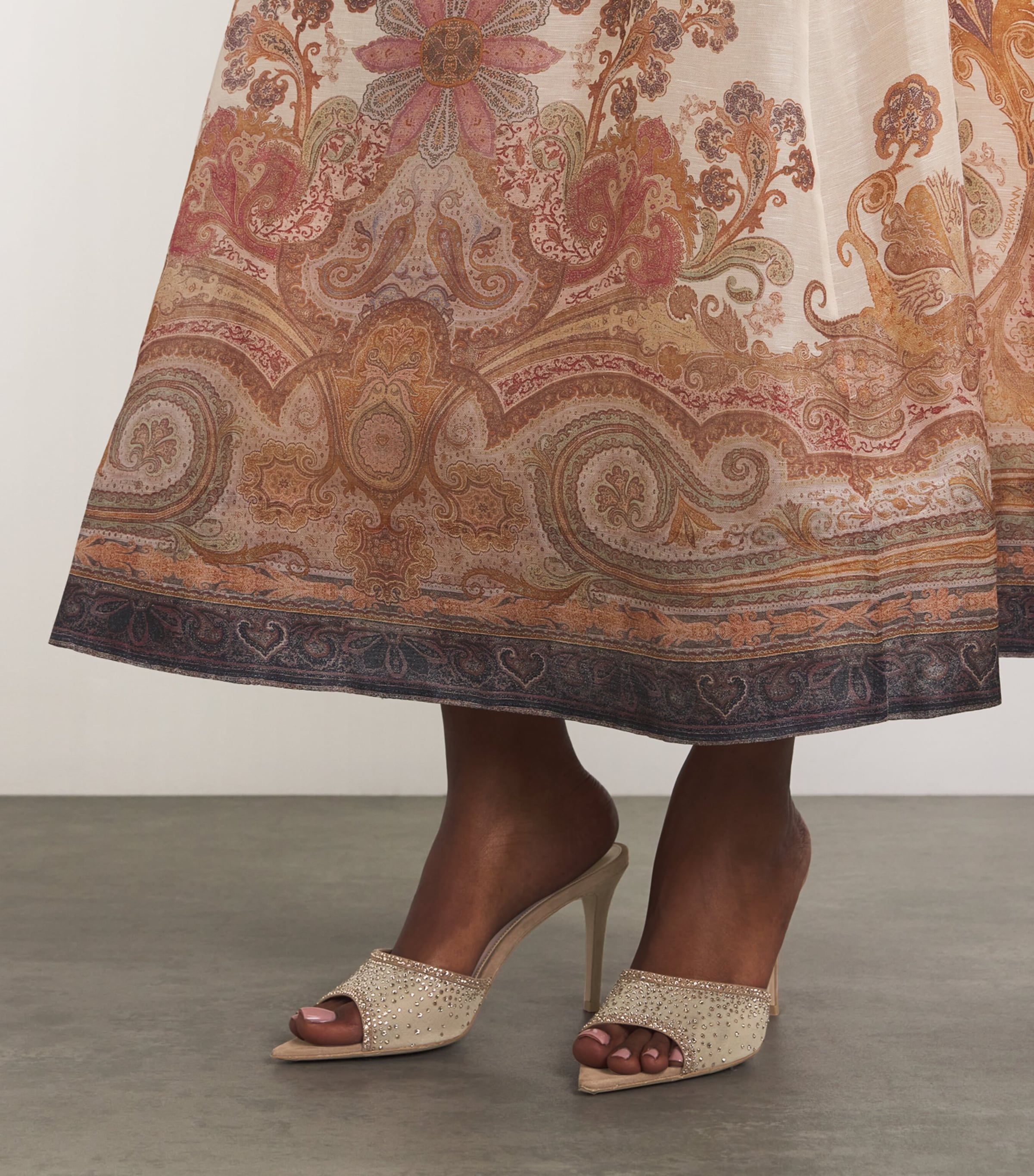 Embellished Rania Mules 85 MID BROWN Image 2