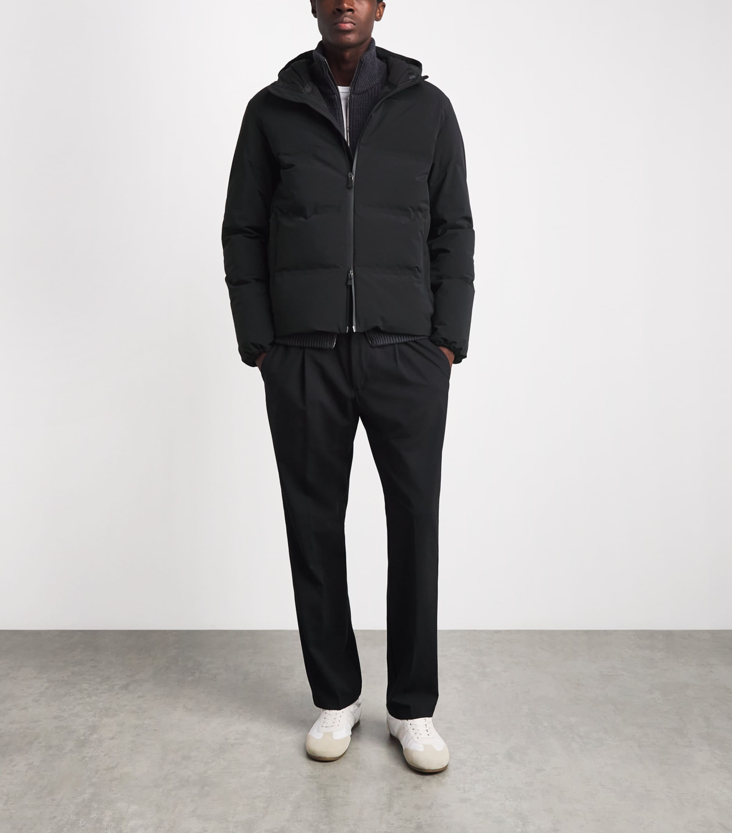 Herno Mens Waterproof Hooded Down Jacket Nero Image 2