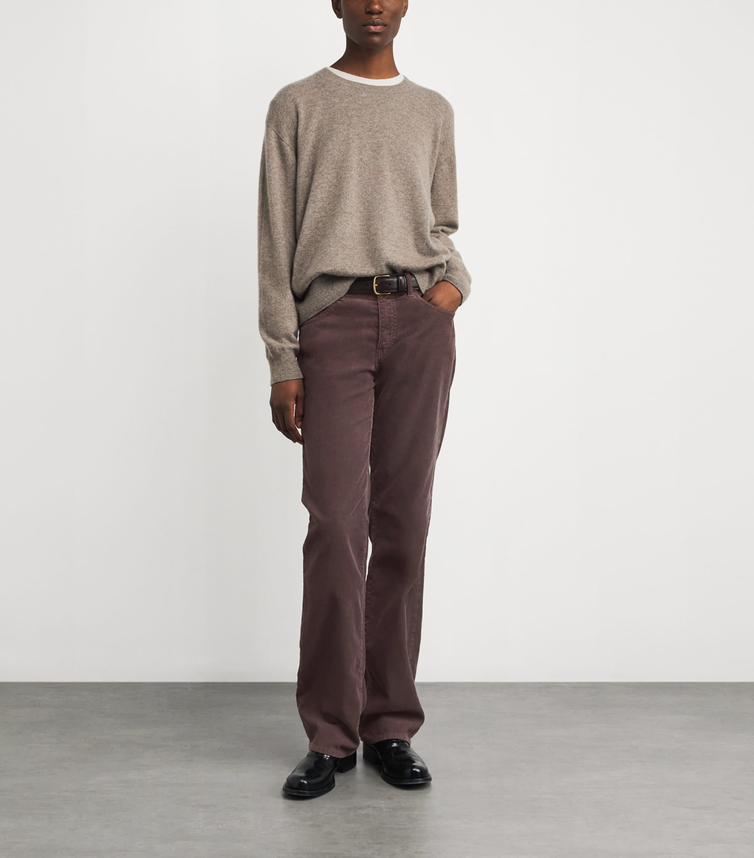 Carlyl Corduroy Low-Rise Straight Trousers MUD Image 2