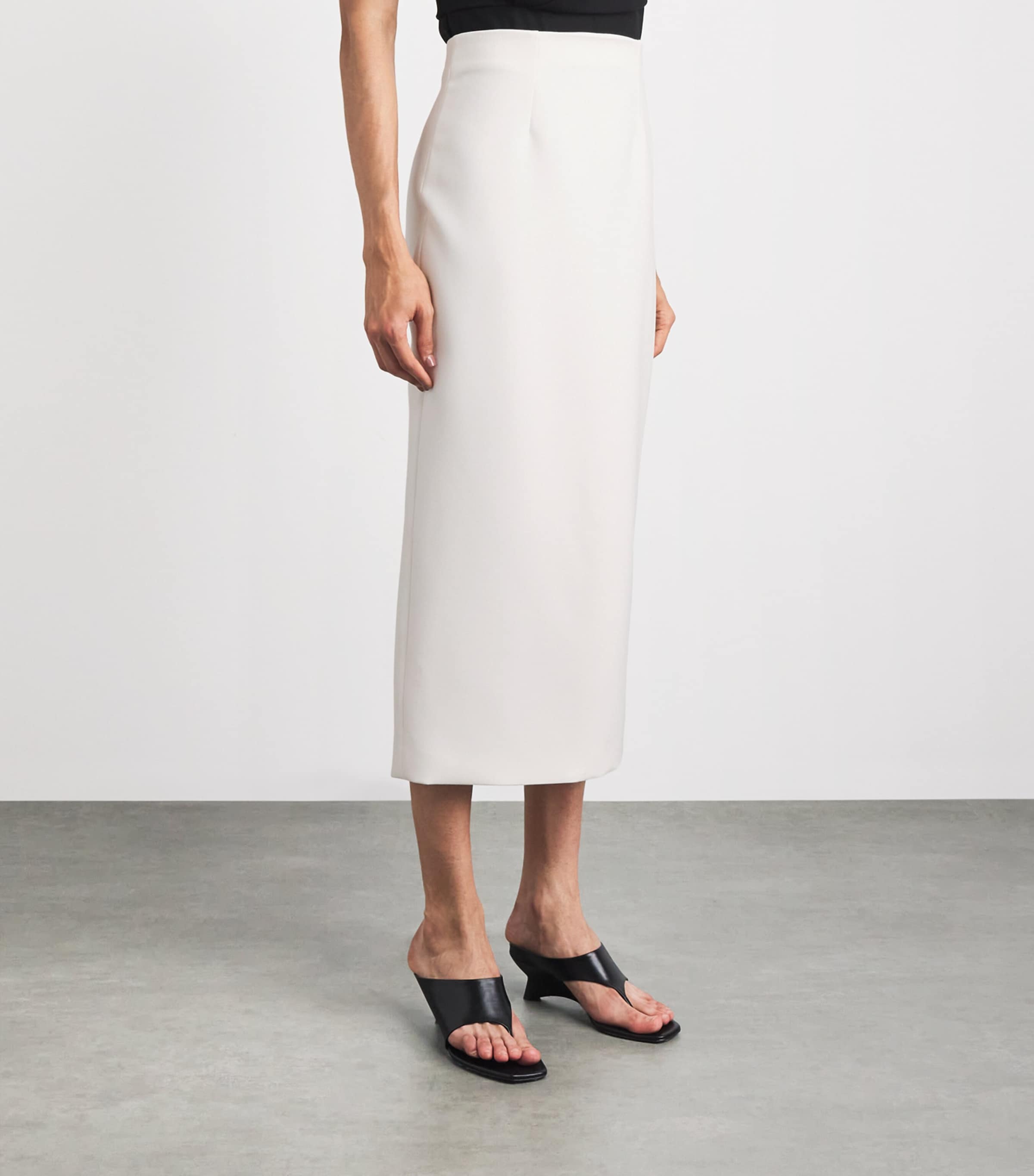 Roland Mouret Womens Crepe Midi Pencil Skirt Cream Image 4