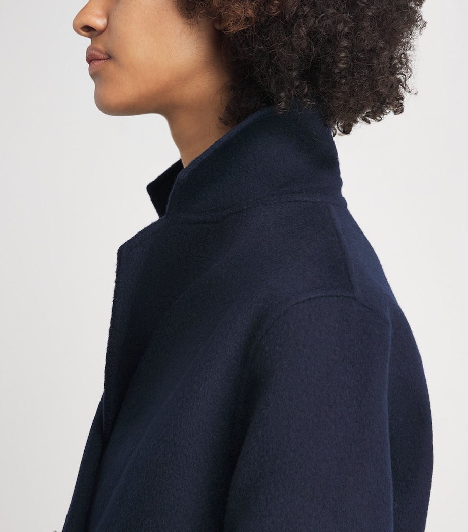 Claudie Pierlot Womens Wool Double-Breasted Coat Navy Image 3