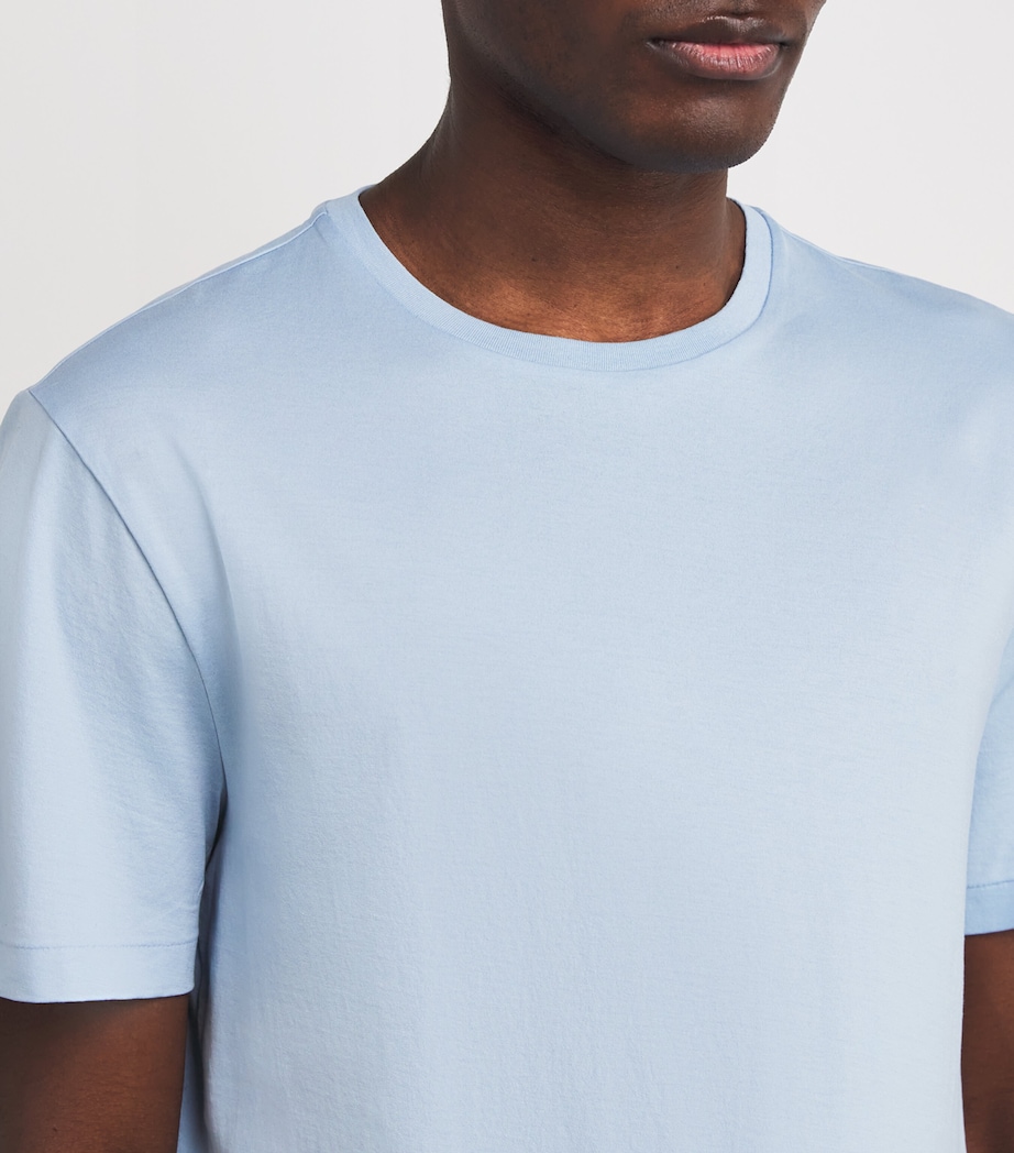 Ralph Lauren Purple Label Mens Cotton T-Shirt Chambray Blue Image 6