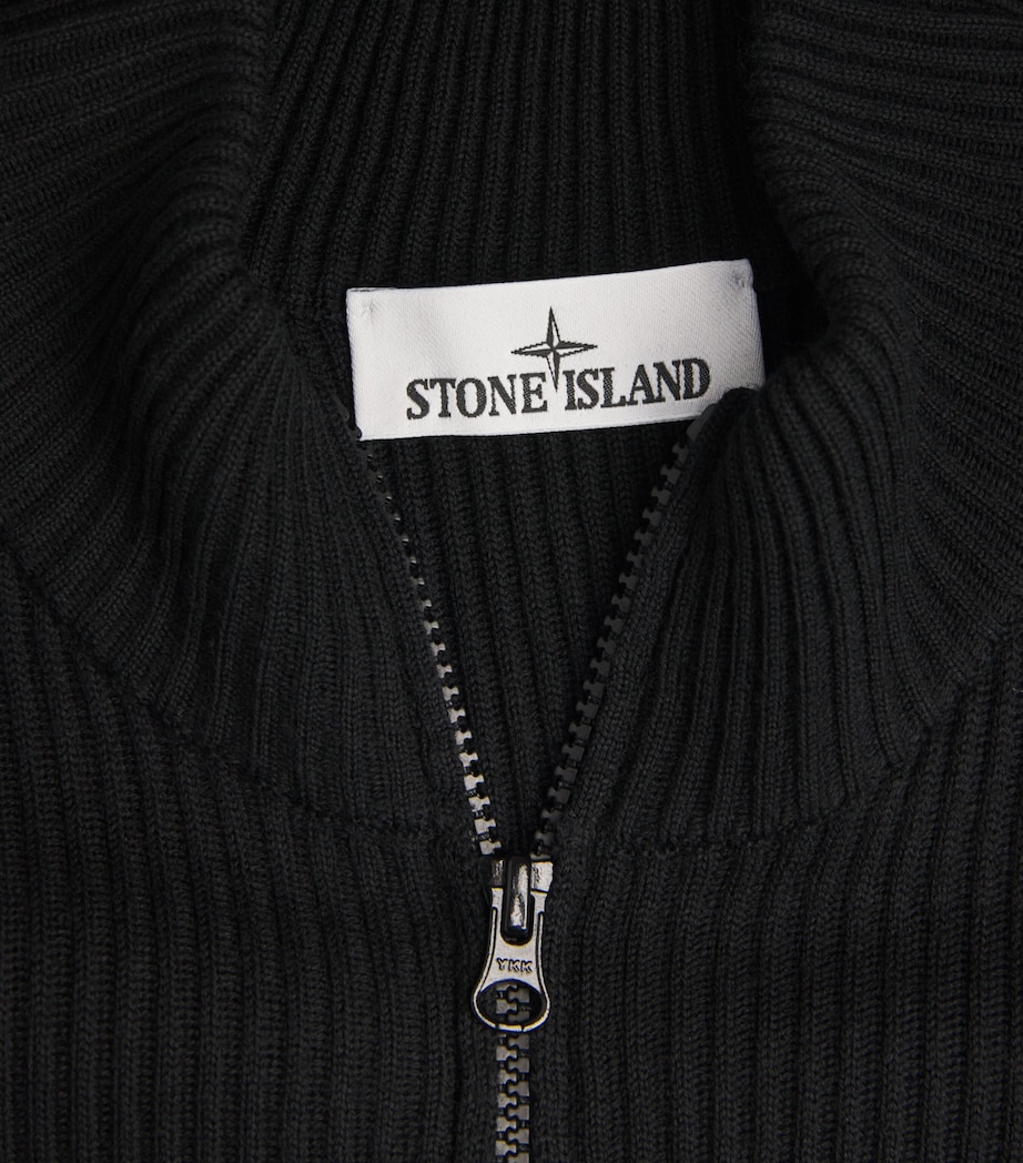 Virgin Wool Zip-Up Sweater V0029 Image 5