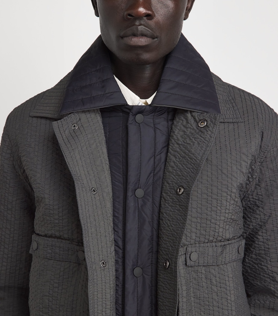 Craig Green Mens Double Quilted Workwear Jacket Grey/ Black Image 3