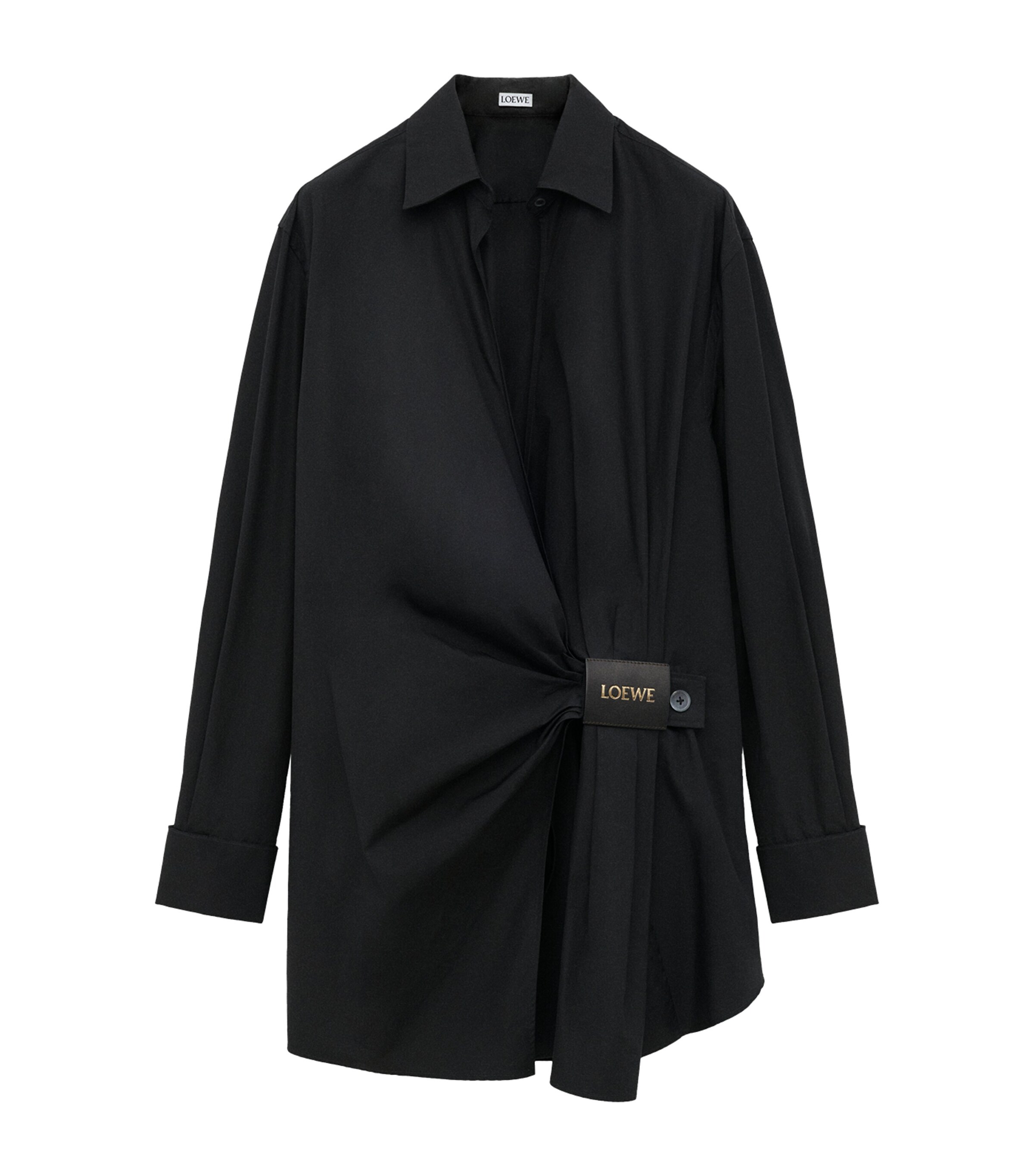 LOEWE Womens Asymmetric Shirt Dress Black Image 1
