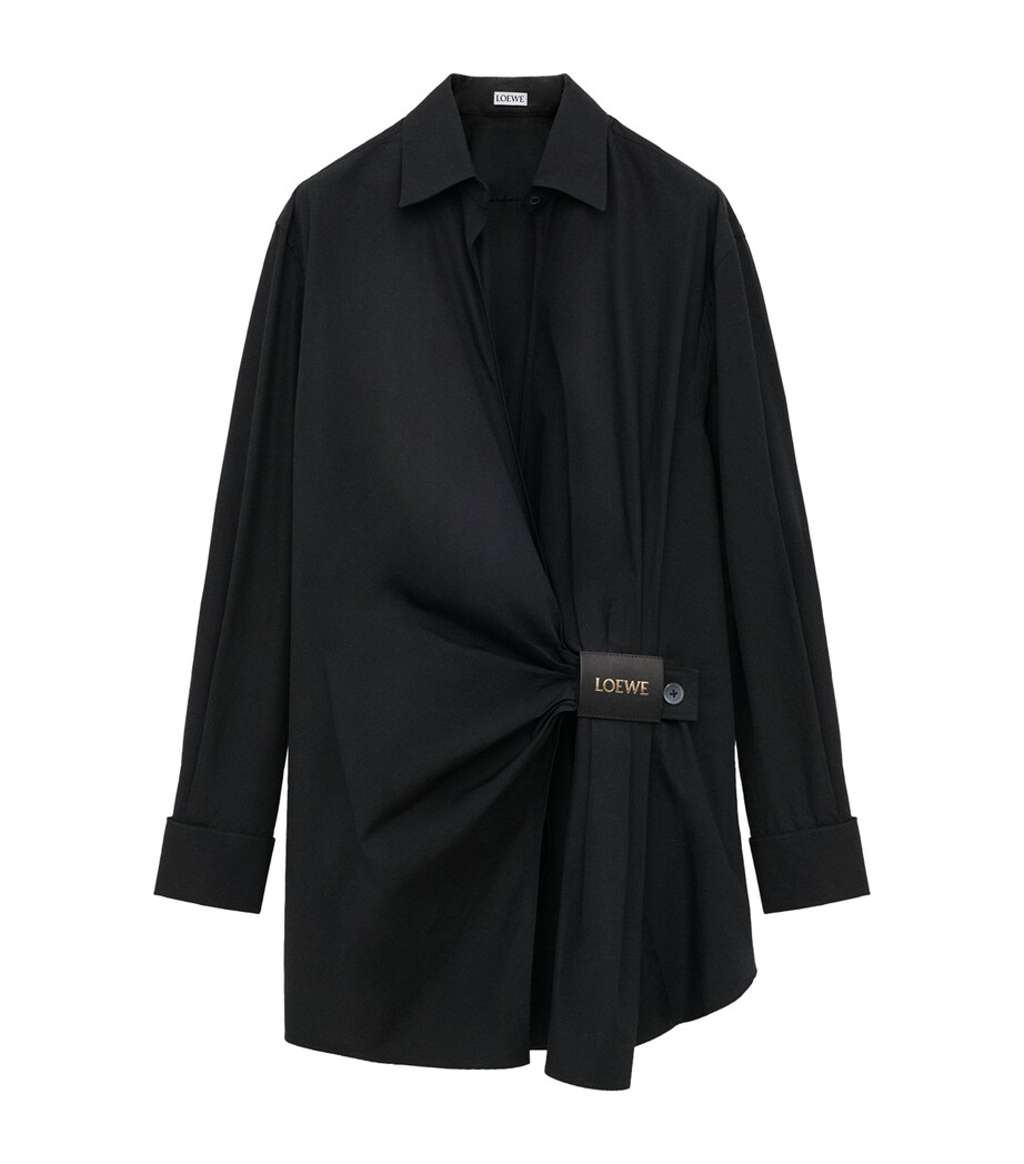 LOEWE Womens Asymmetric Shirt Dress Black Image 1