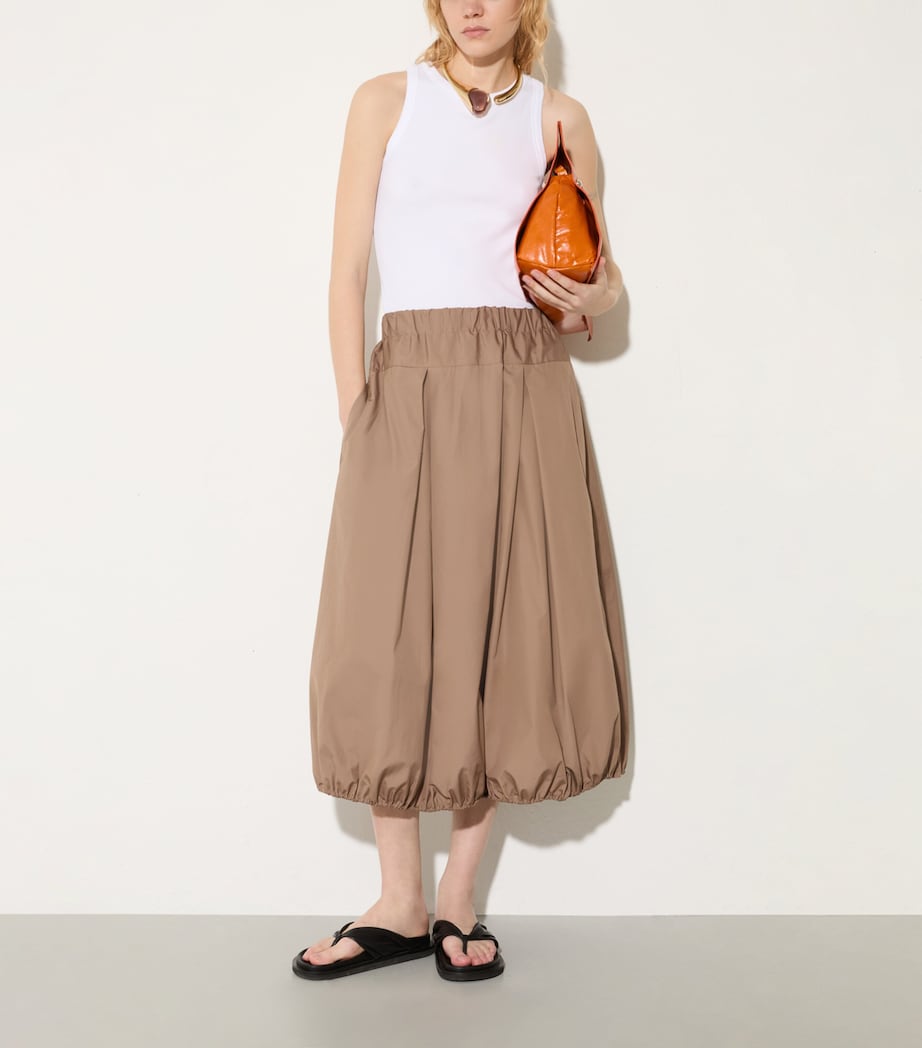 MAX&Co. Womens Cotton Midi Skirt Turtledove Image 5