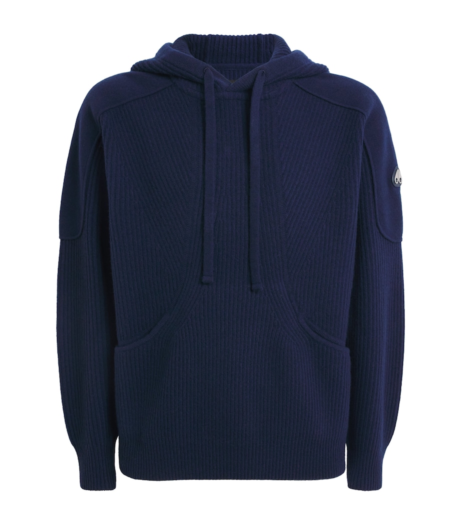 Wool Ribbed Colson Hoodie NAVY - 833 Image 1