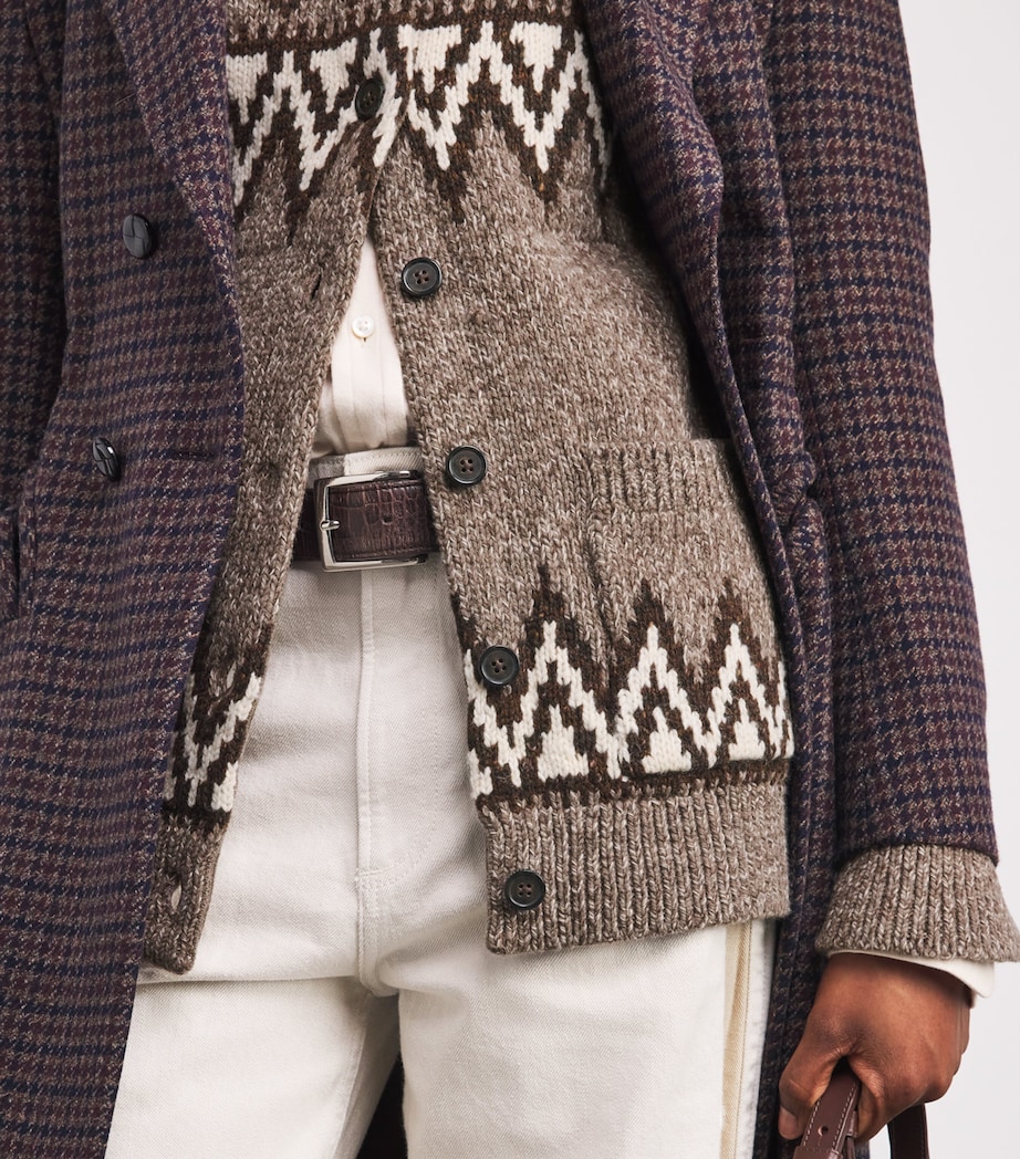 Wool-Blend Fair Isle Cardigan MUSHROOM MULTI Image 6