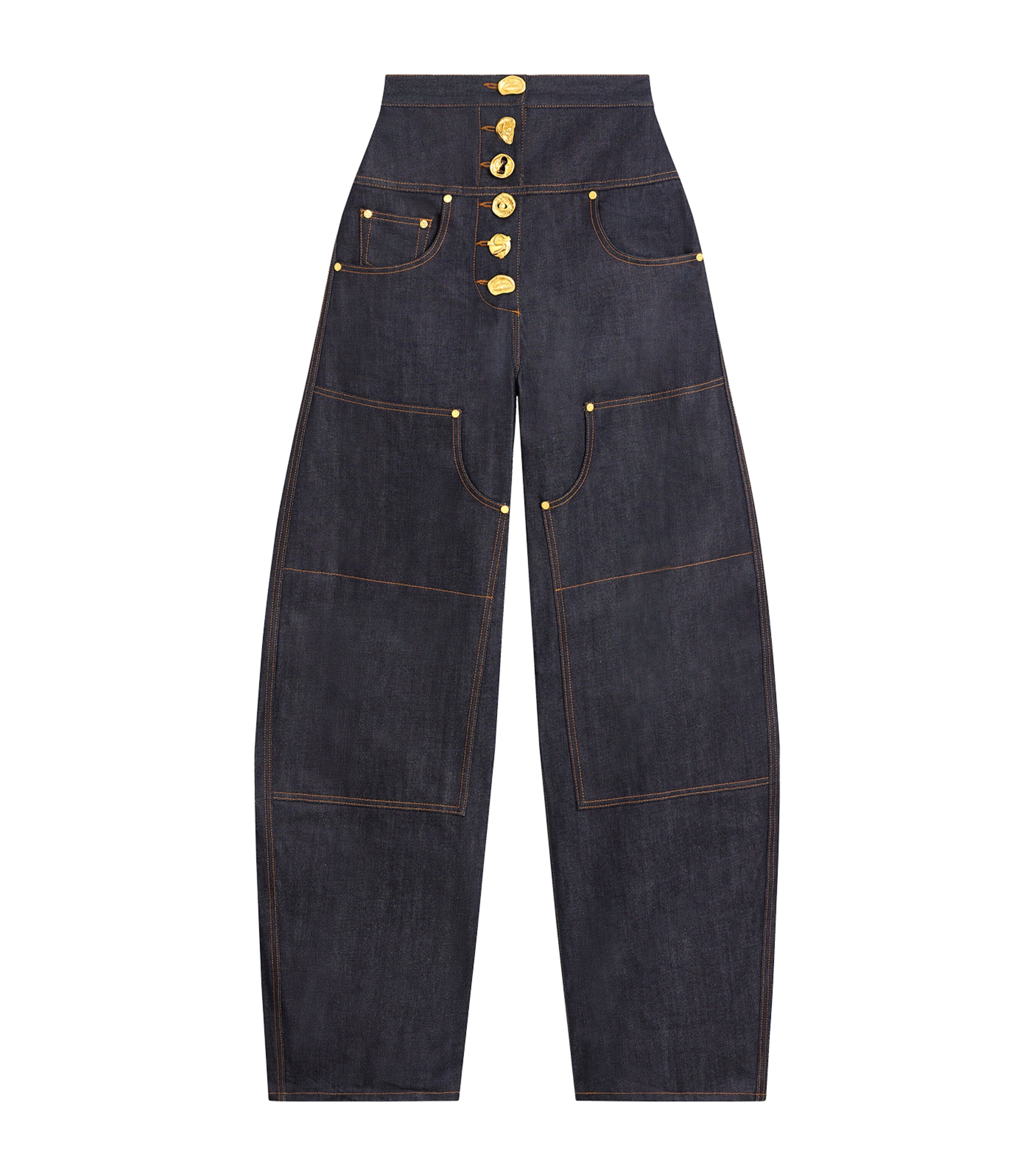 Wide-Leg Denim Trousers 700BLUE Image 1