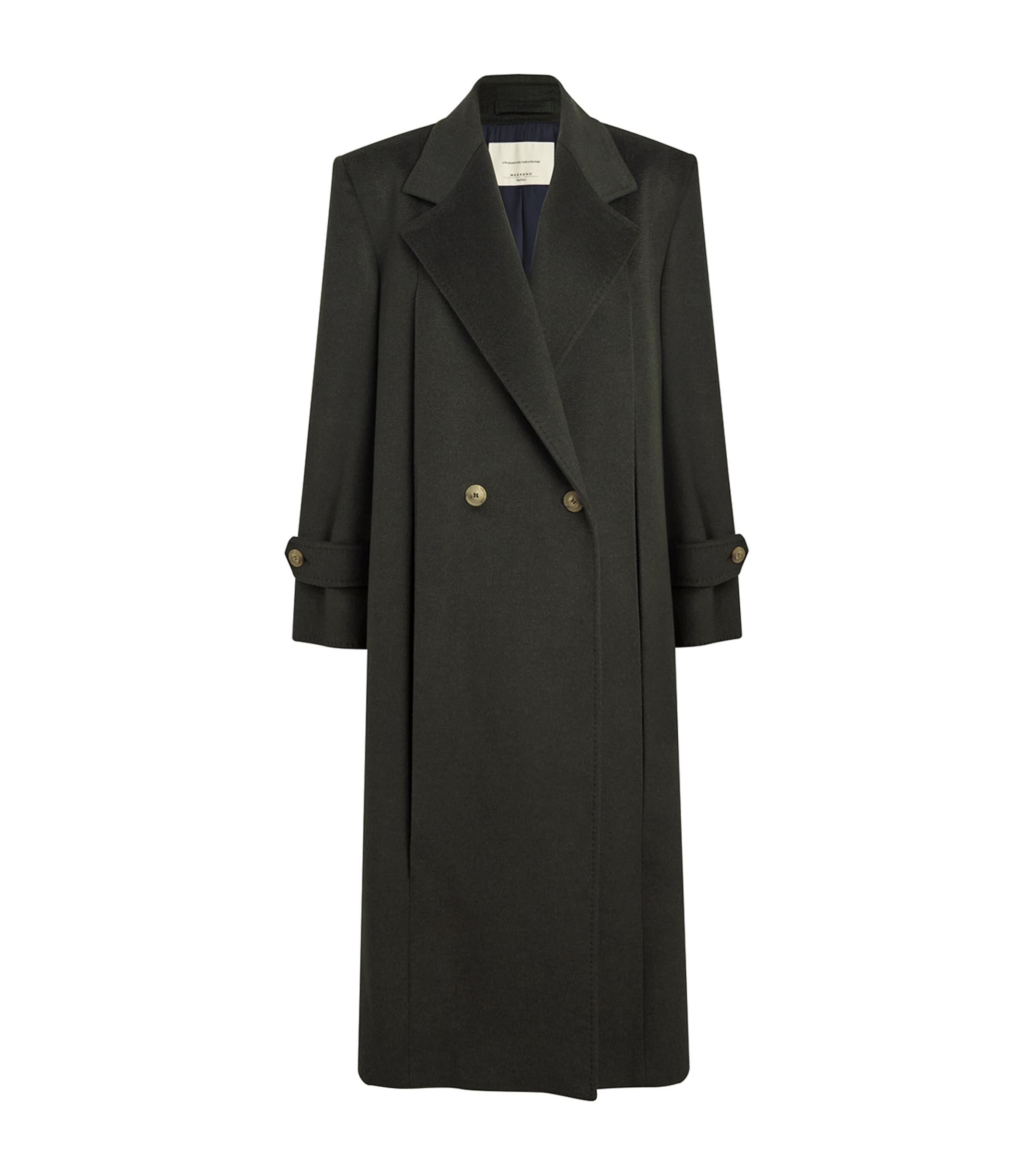 Weekend Max Mara Wool Double-breasted Coat In Black