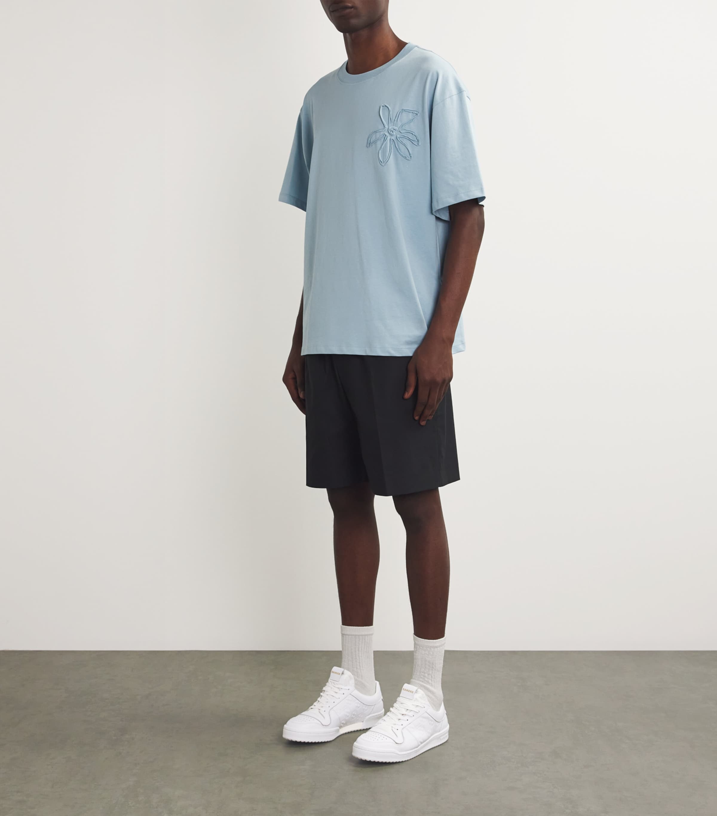 Leather Cross Sneakers WHITE Image 6