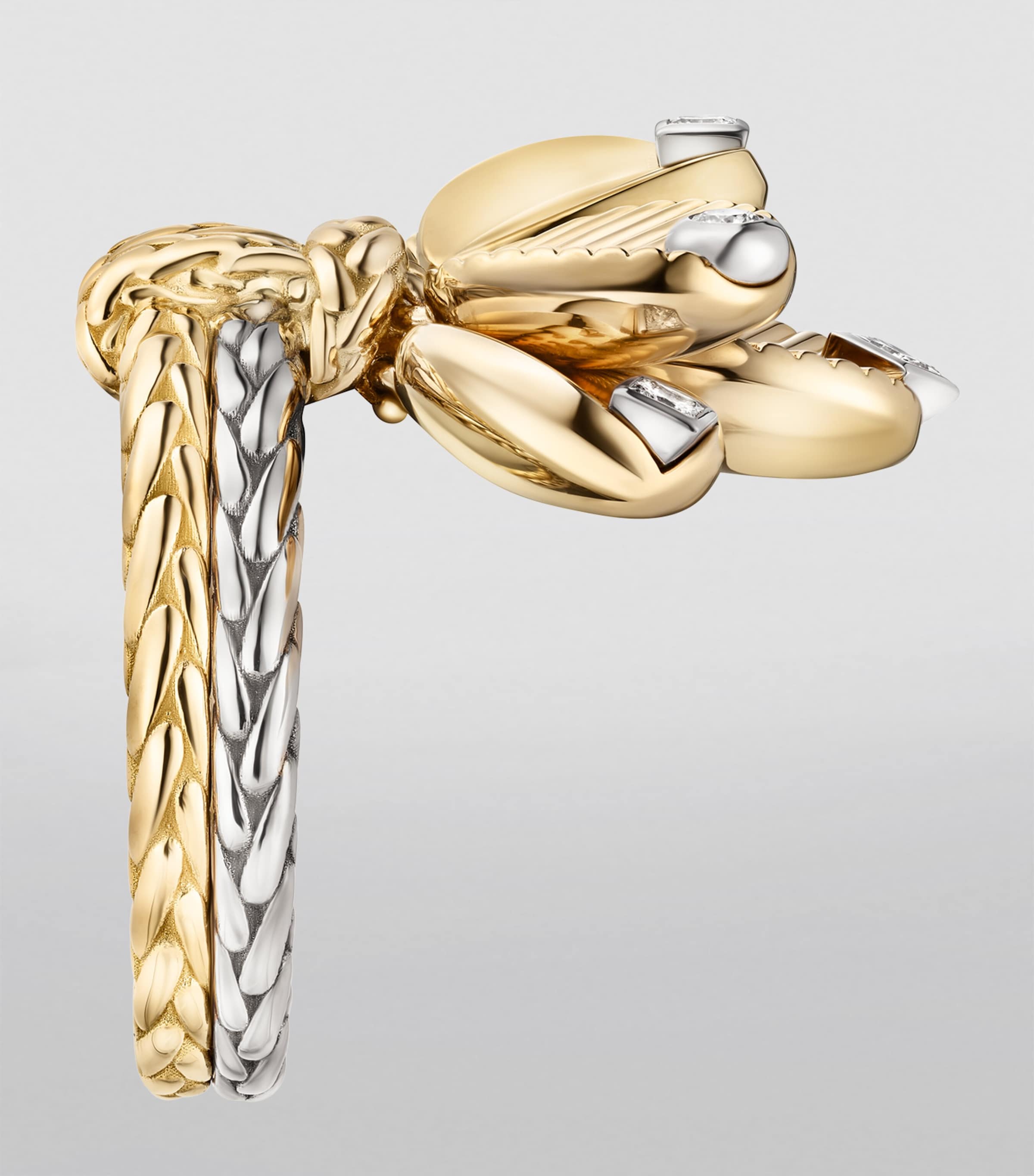 Yellow Gold, White Gold and Diamond Grain de Café Ring YELLOW GOLD Image 6