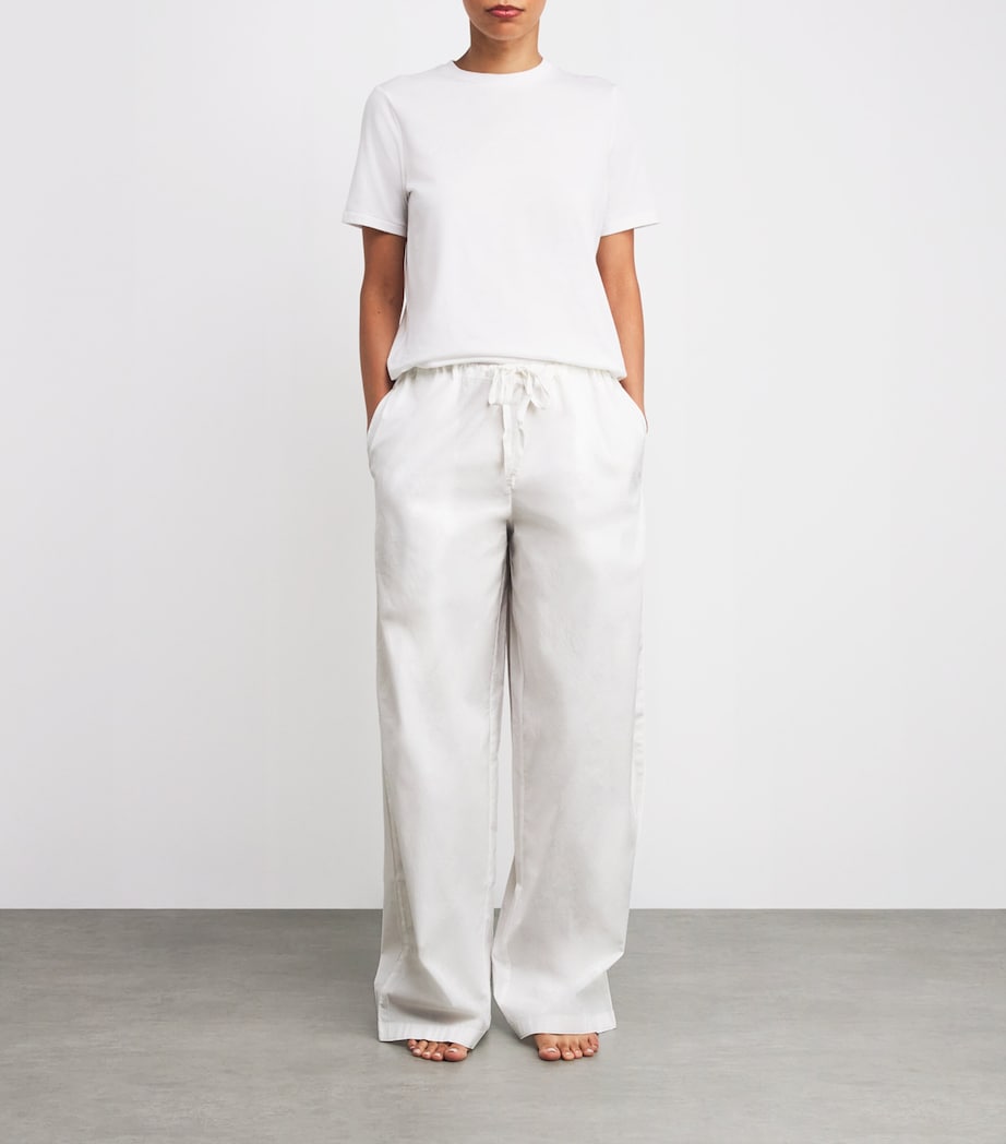 Cotton Poplin Wide-Leg Trousers SNOW Image 2