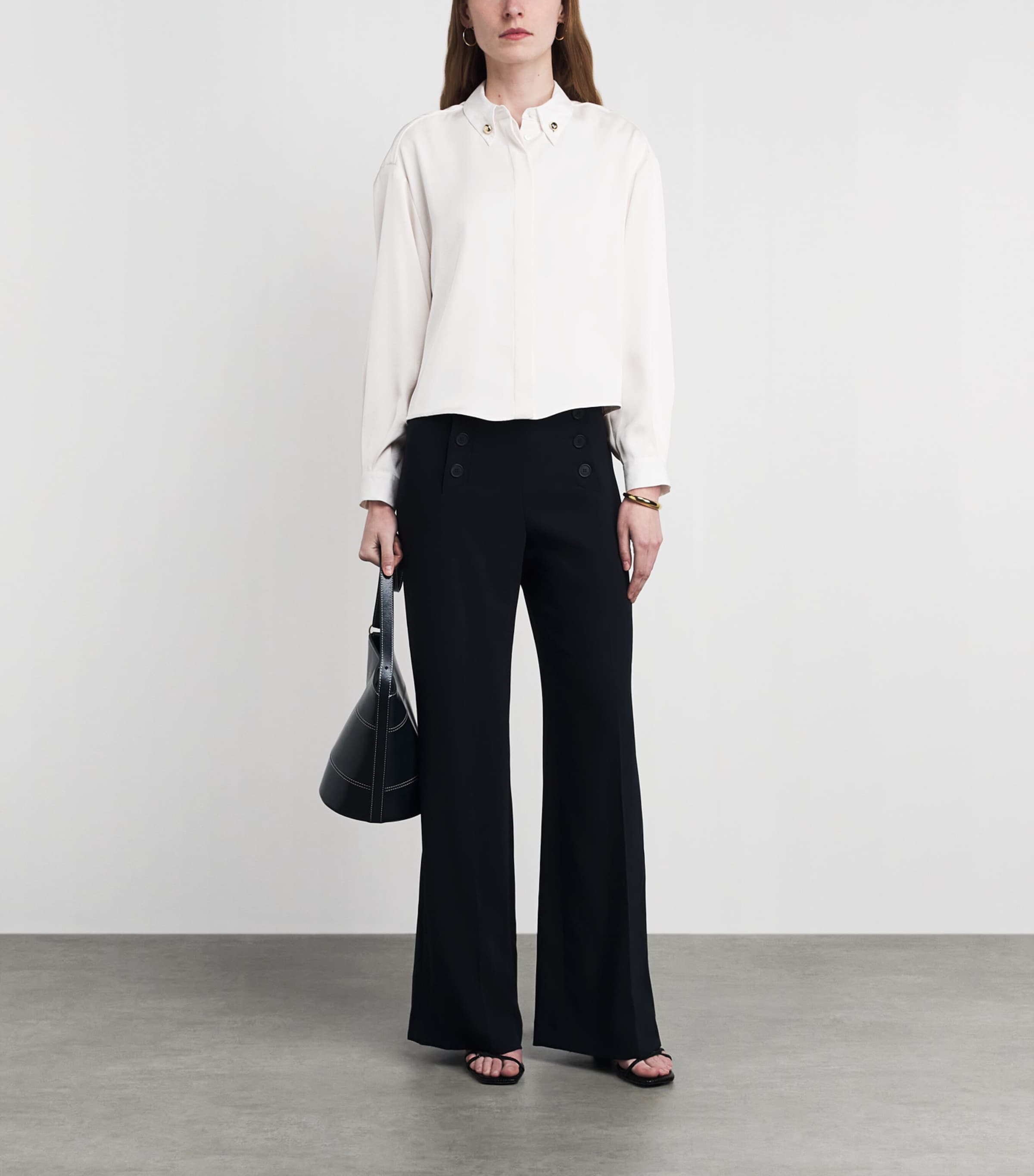 Claudie Pierlot Womens Accent Collar Shirt Dual Color Image 2