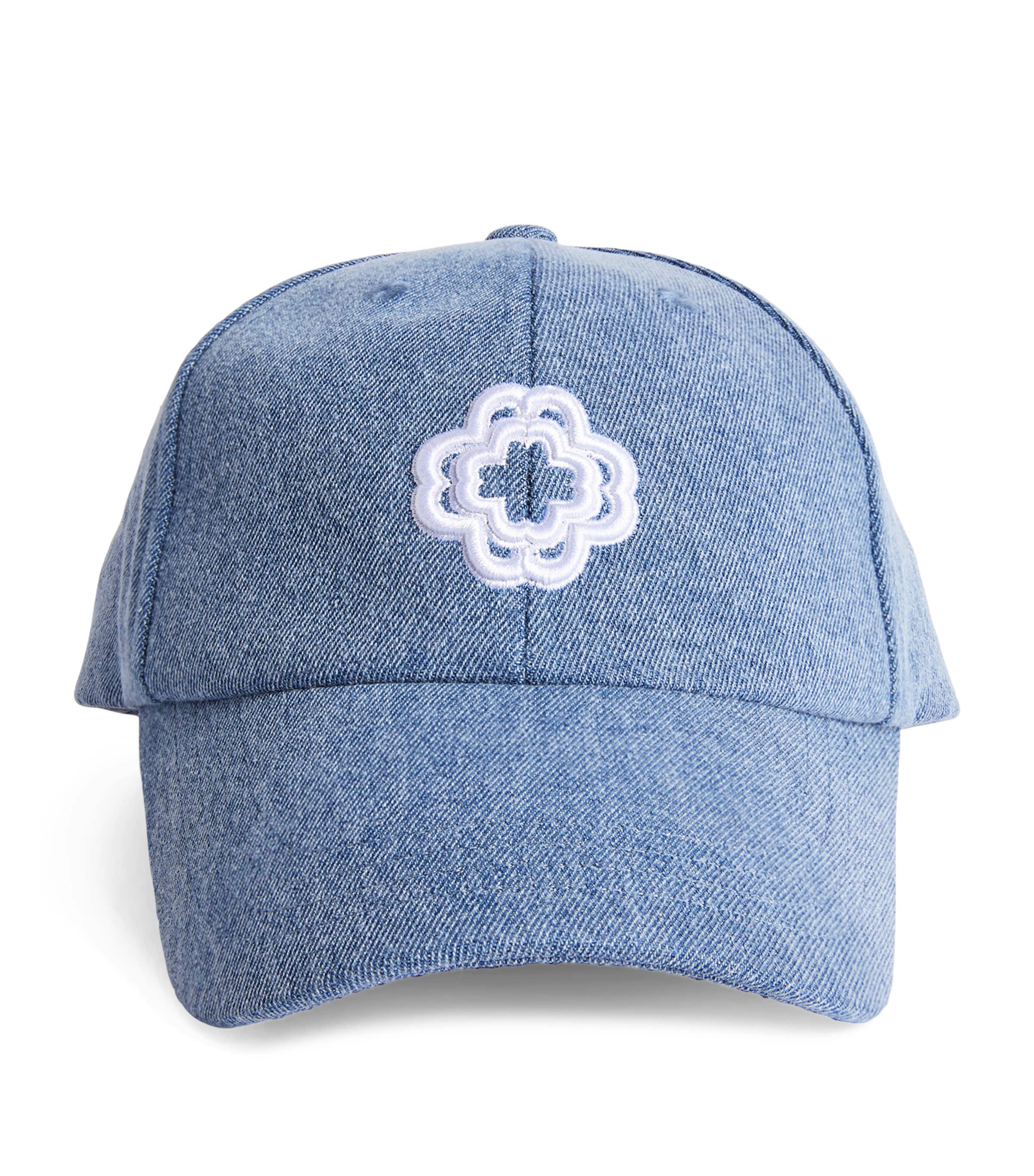 Maje Womens Bleus Logo-embroidered Adjustable Denim Cap In Blue