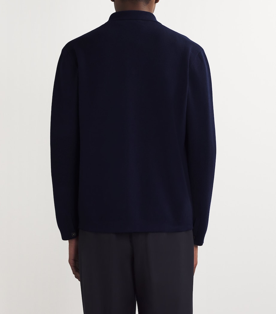Canali Mens Cotton-Blend Overshirt Image 4
