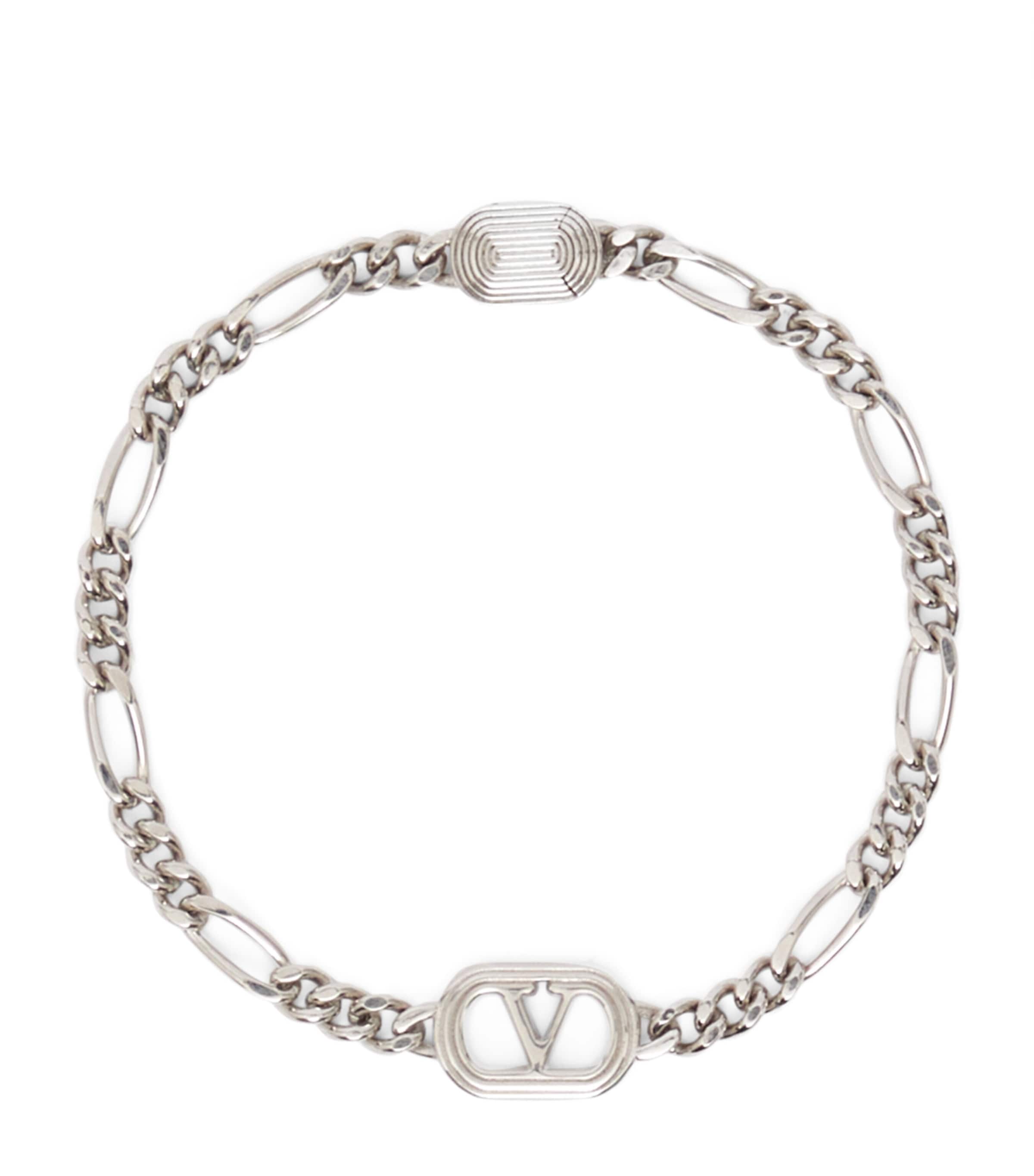 Valentino Ovalette Vlogo Bracelet In White
