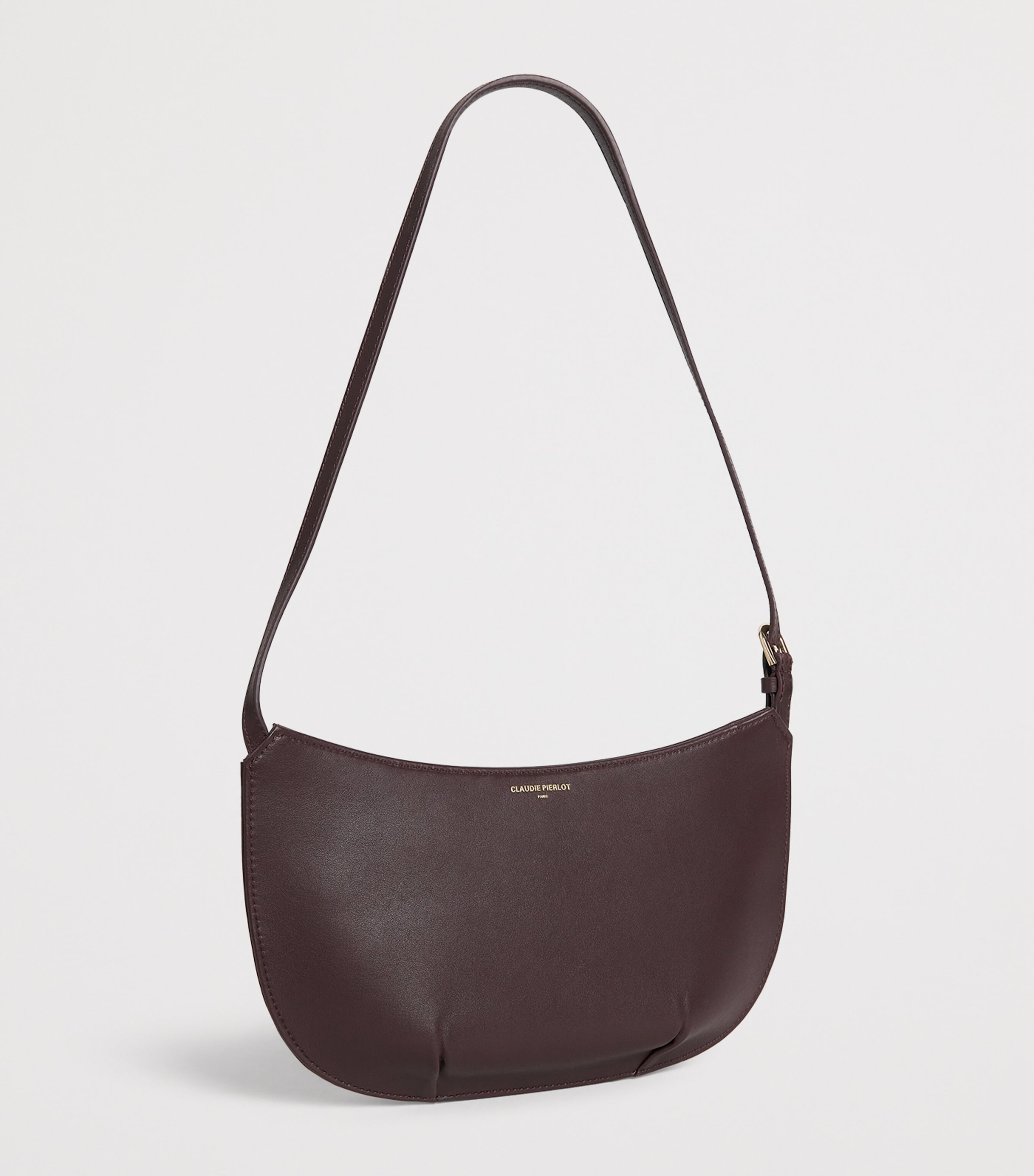 Leather Shoulder Bag BURGUNDY Image 2
