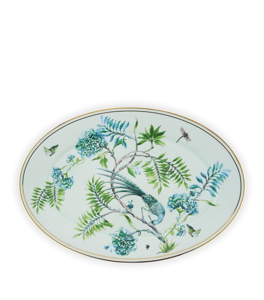 Large Secret Garden Oval Platter (39cm) KELLY GREEN Image 1