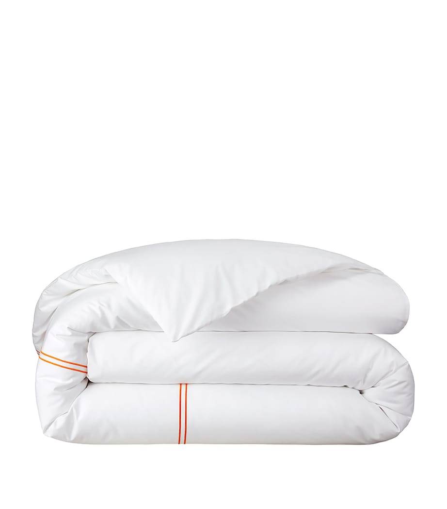 Yves Delorme Organic Cotton Duo Orange Double Duvet Cover (200cm x 200cm) Orange Image 2
