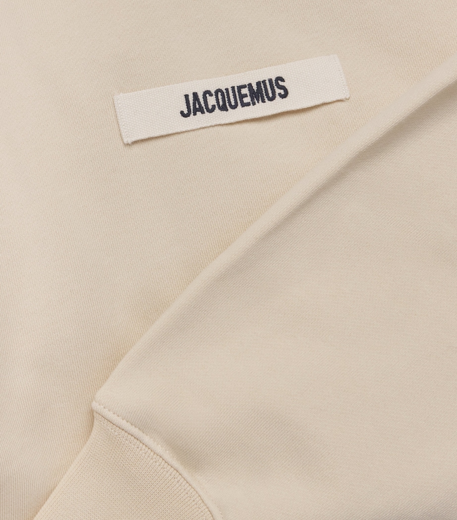 Cotton Grosgrain Logo Hoodie 150 BEIGE Image 5