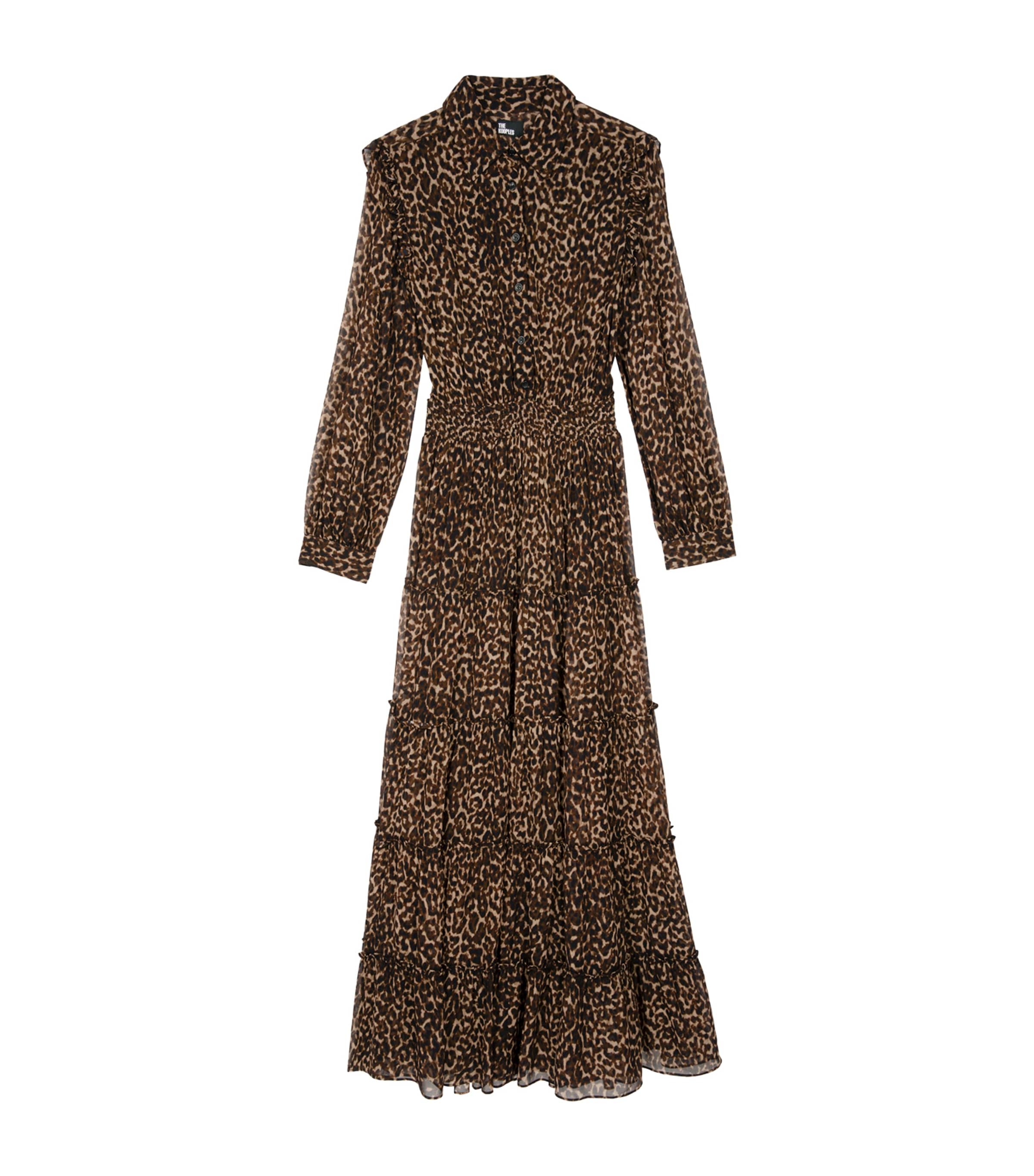 THE KOOPLES LEOPARD MAXI SHIRT DRESS