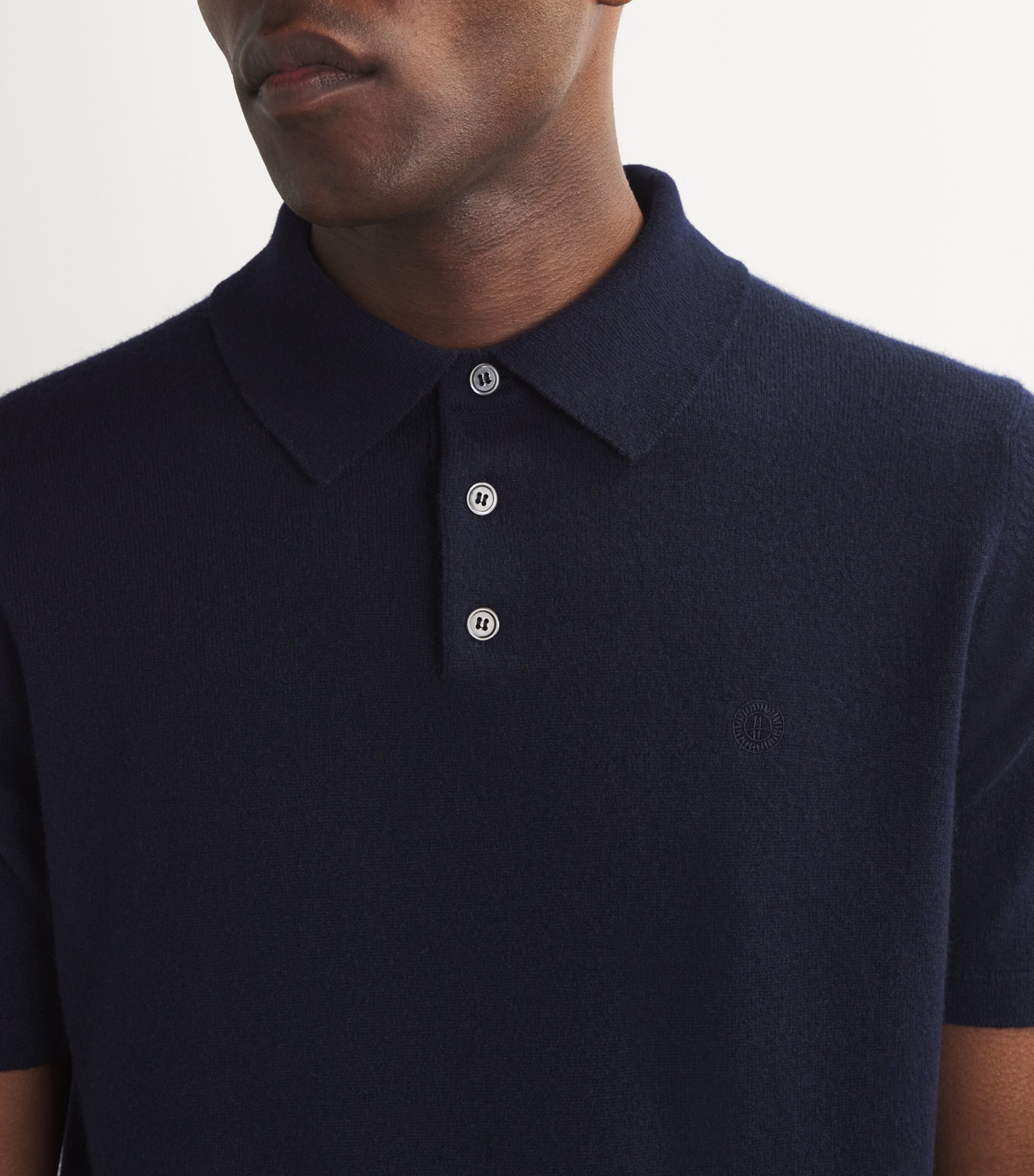 Cashmere Polo Shirt T&D NAVY Image 6