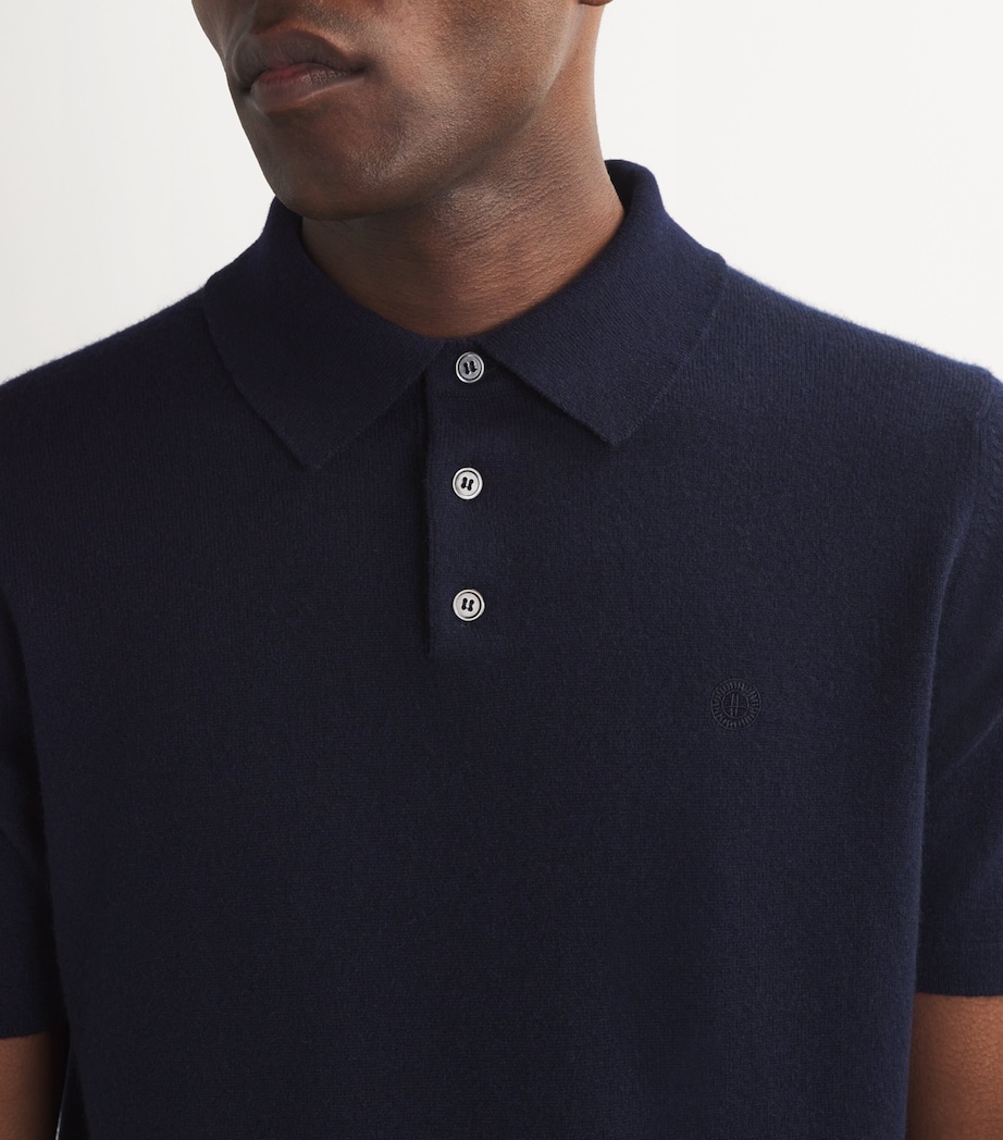 Cashmere Polo Shirt T&D NAVY Image 6