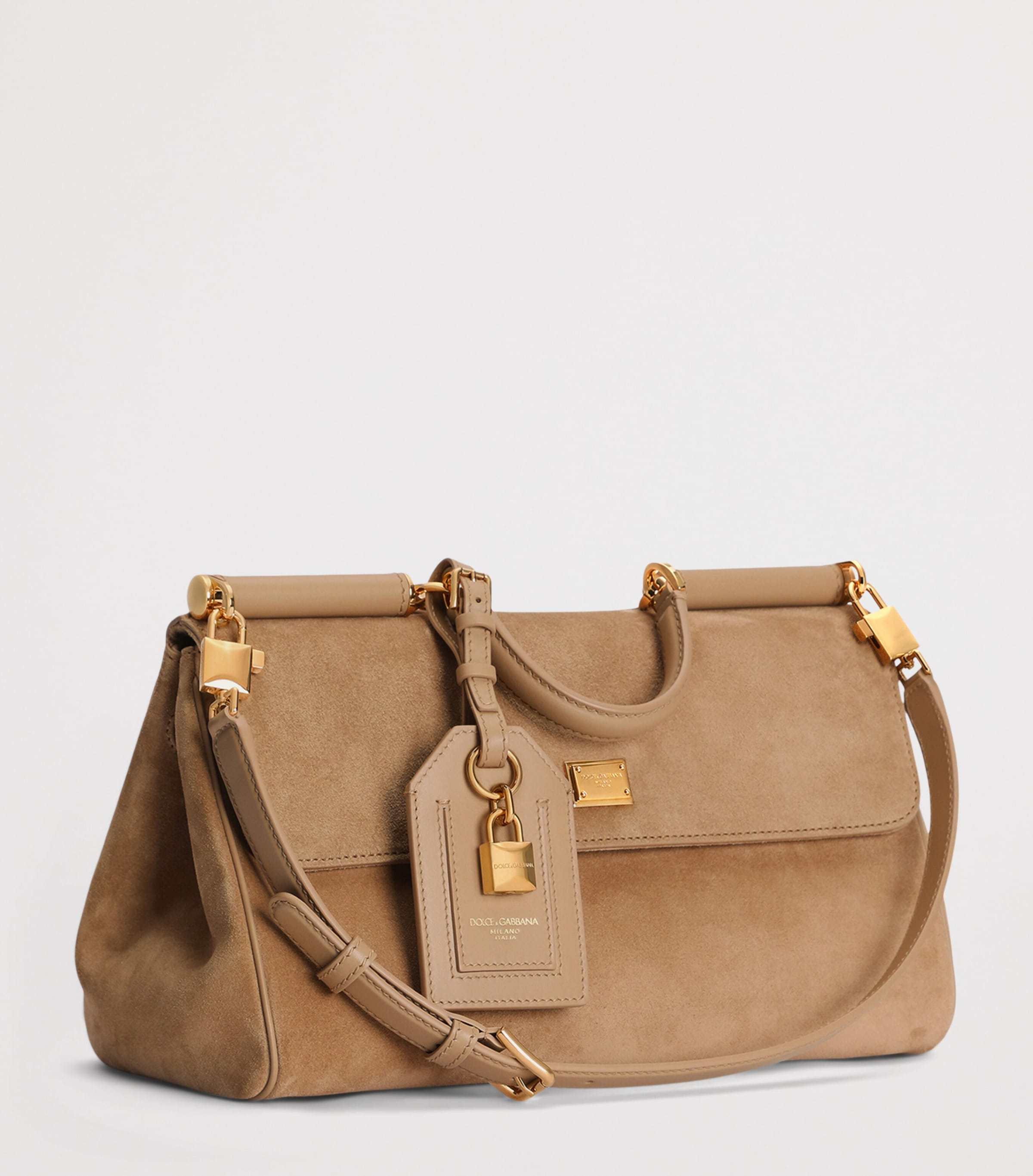 Dolce&Gabbana Suede My Sicily Top-Handle Bag Tortora/ecru Image 2