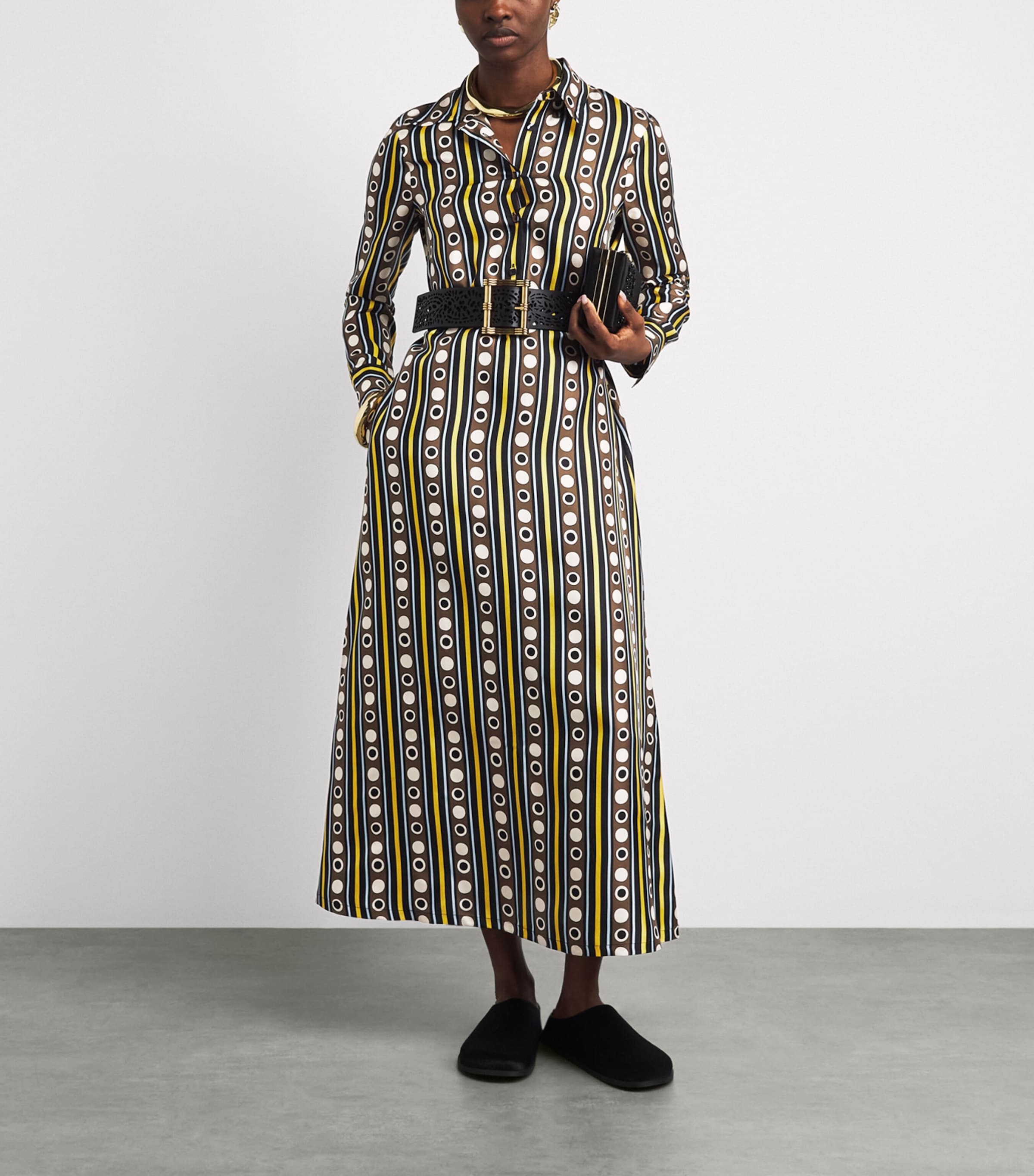 La Doublej Womens Silk Printed Maxi Shirt Dress Sanctuary Image 2