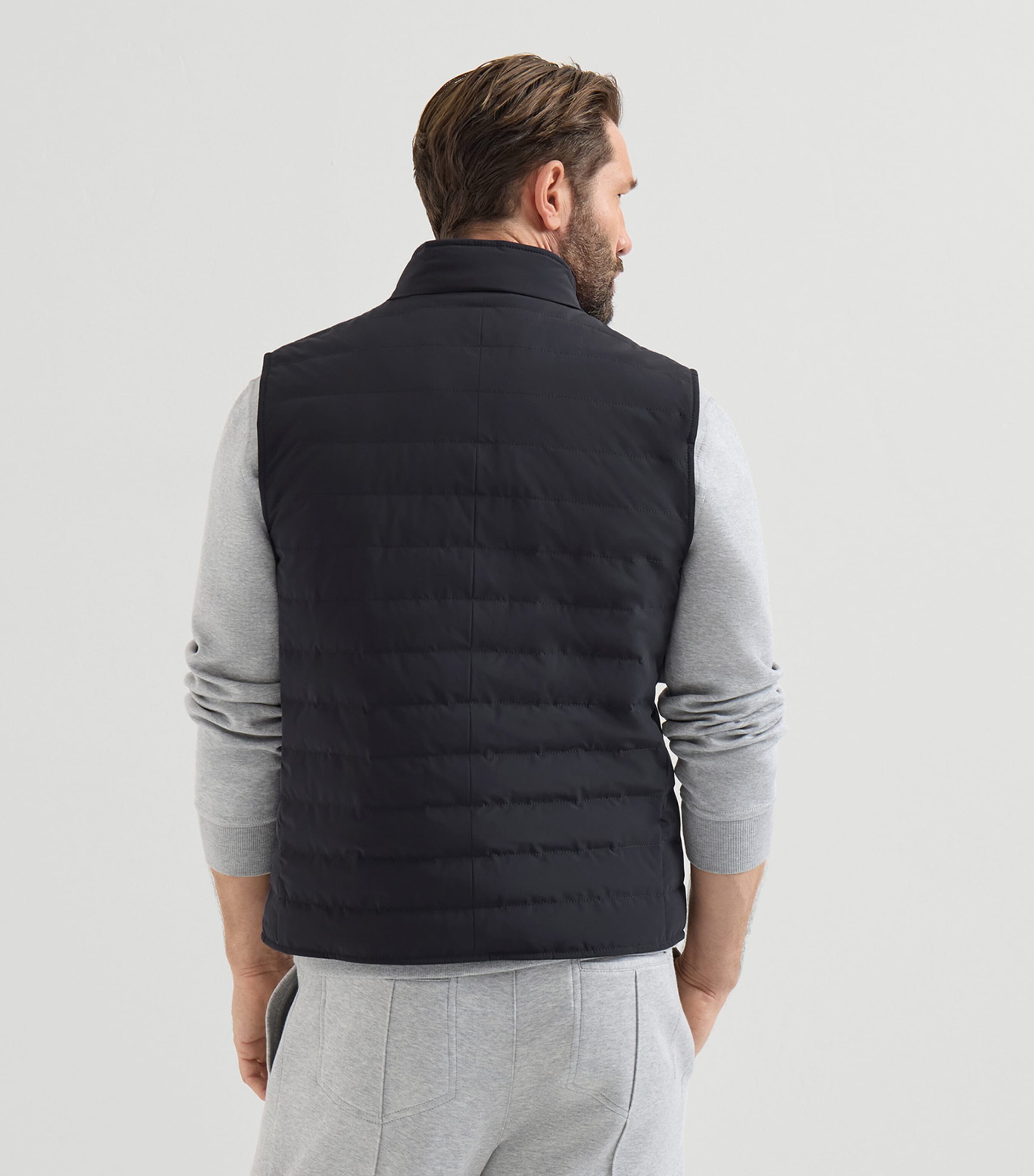 Brunello Cucinelli Mens Bonded Taffeta Down Gilet Image 5